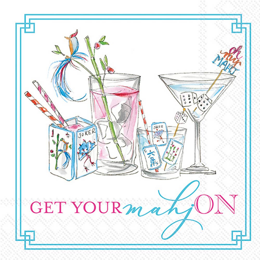 Boston International - Paper Cocktail Napkin 20 Ct Mahjong Drinks Rosanne Beck