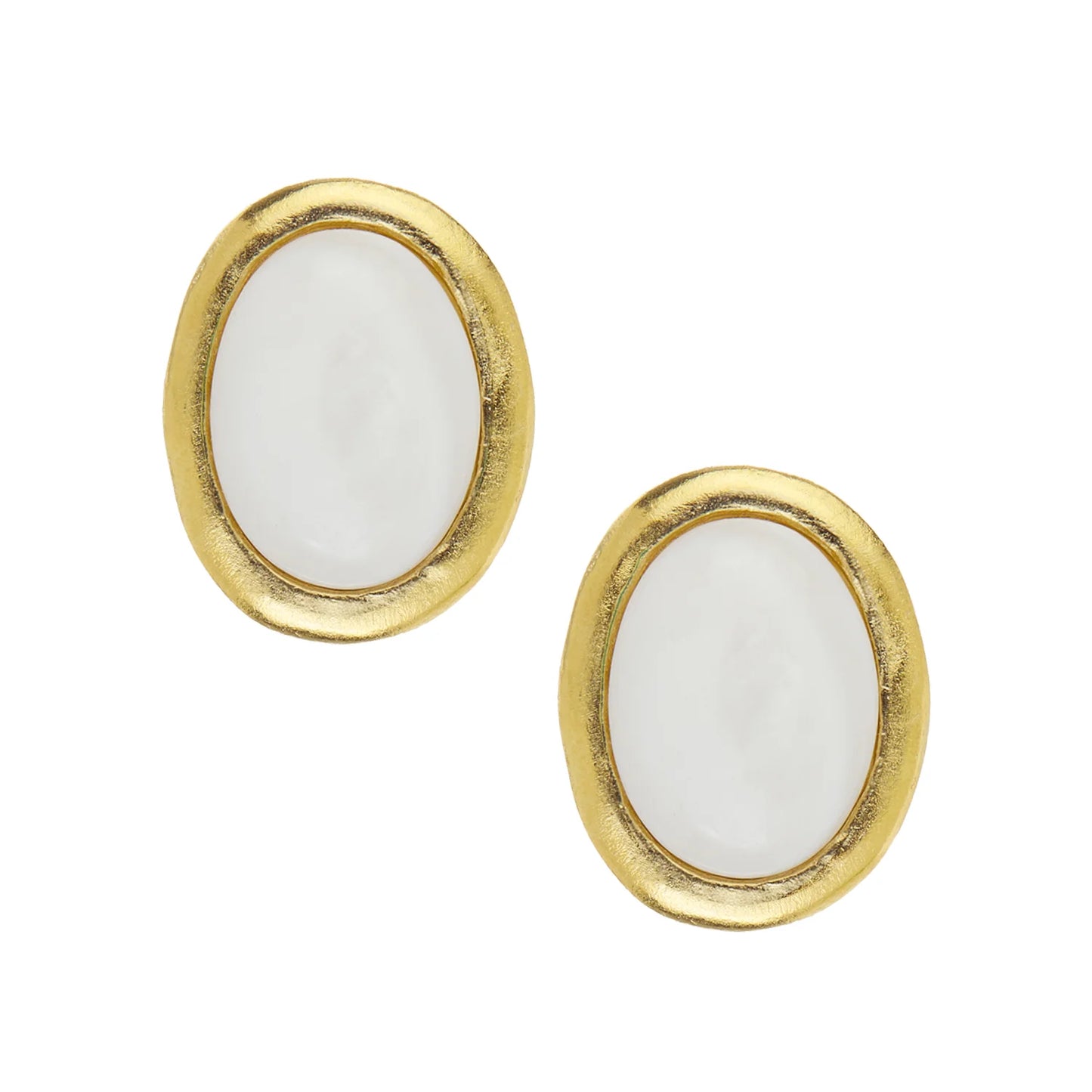 Susan Shaw - Gold Oval Earrings