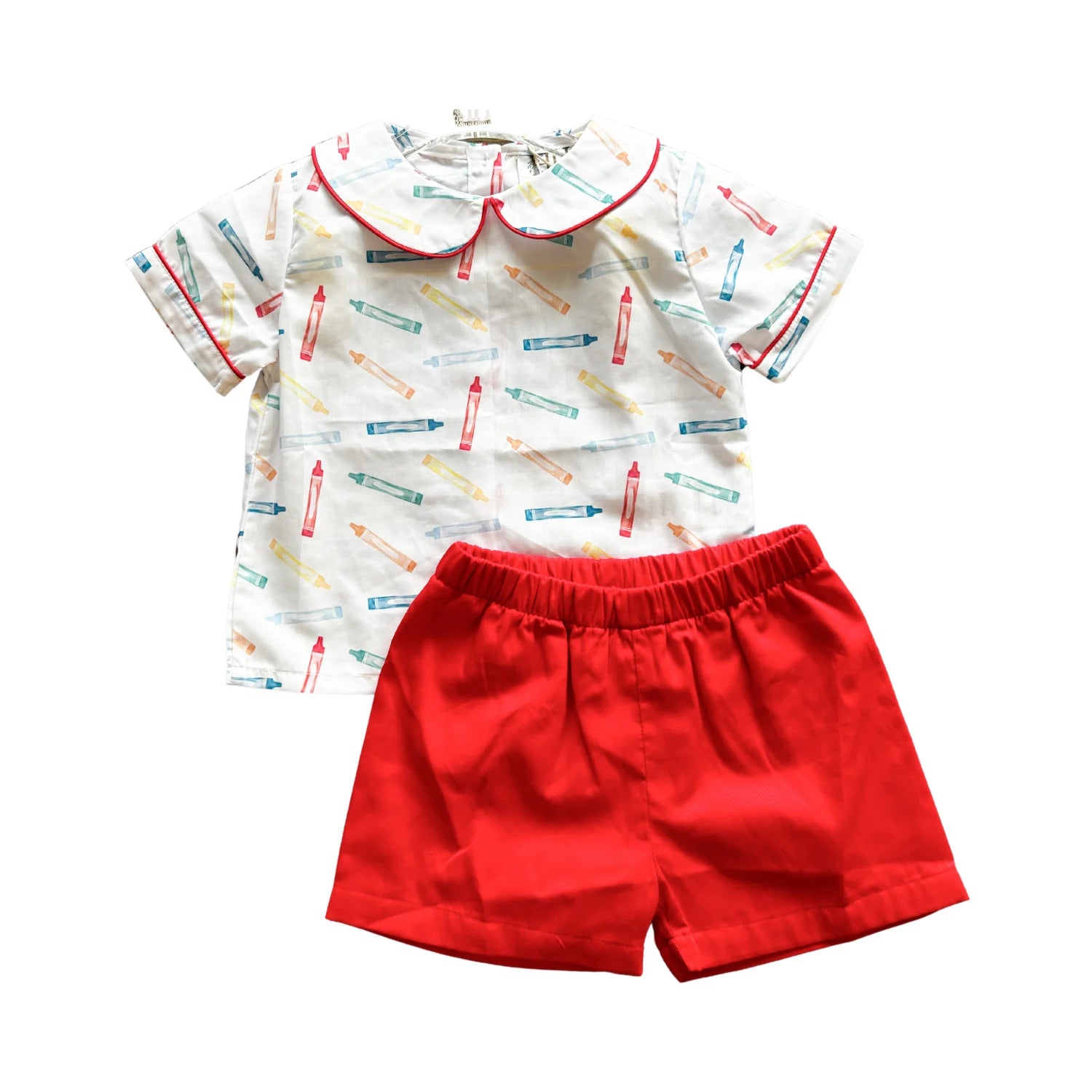 Crayon Peter Pan Collar Shorts Set