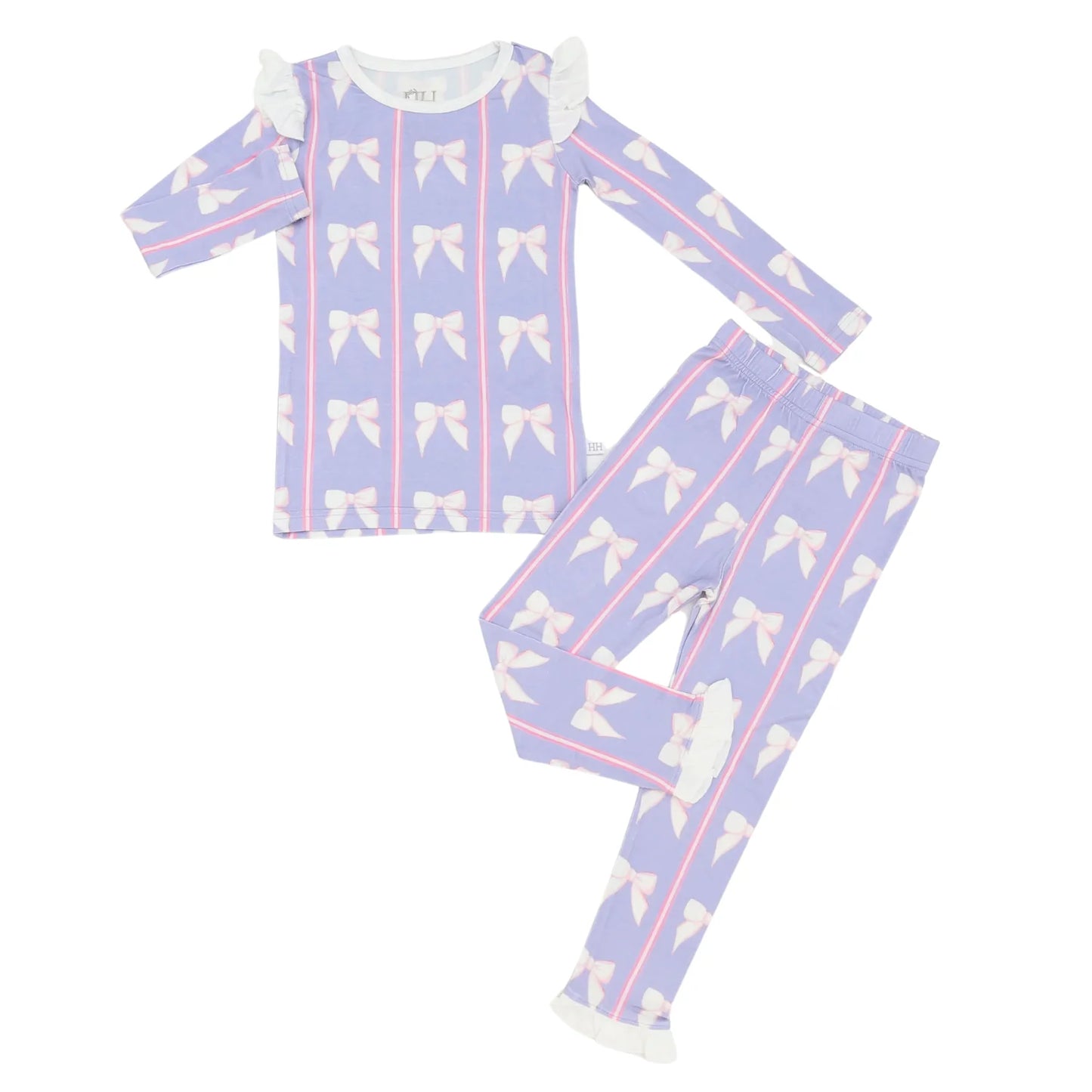 Girls Purple Bow Loungewear Set