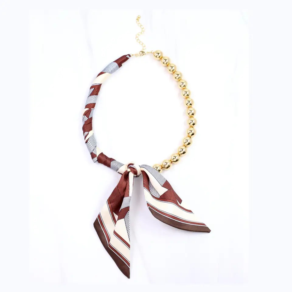 Vivian Beaded Scarf Necklace