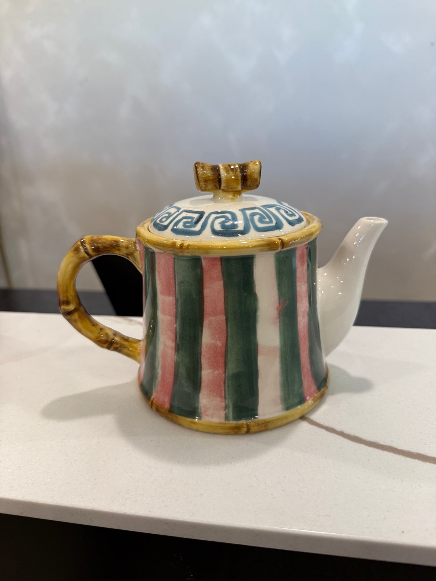 Stoneware Striped Teapot