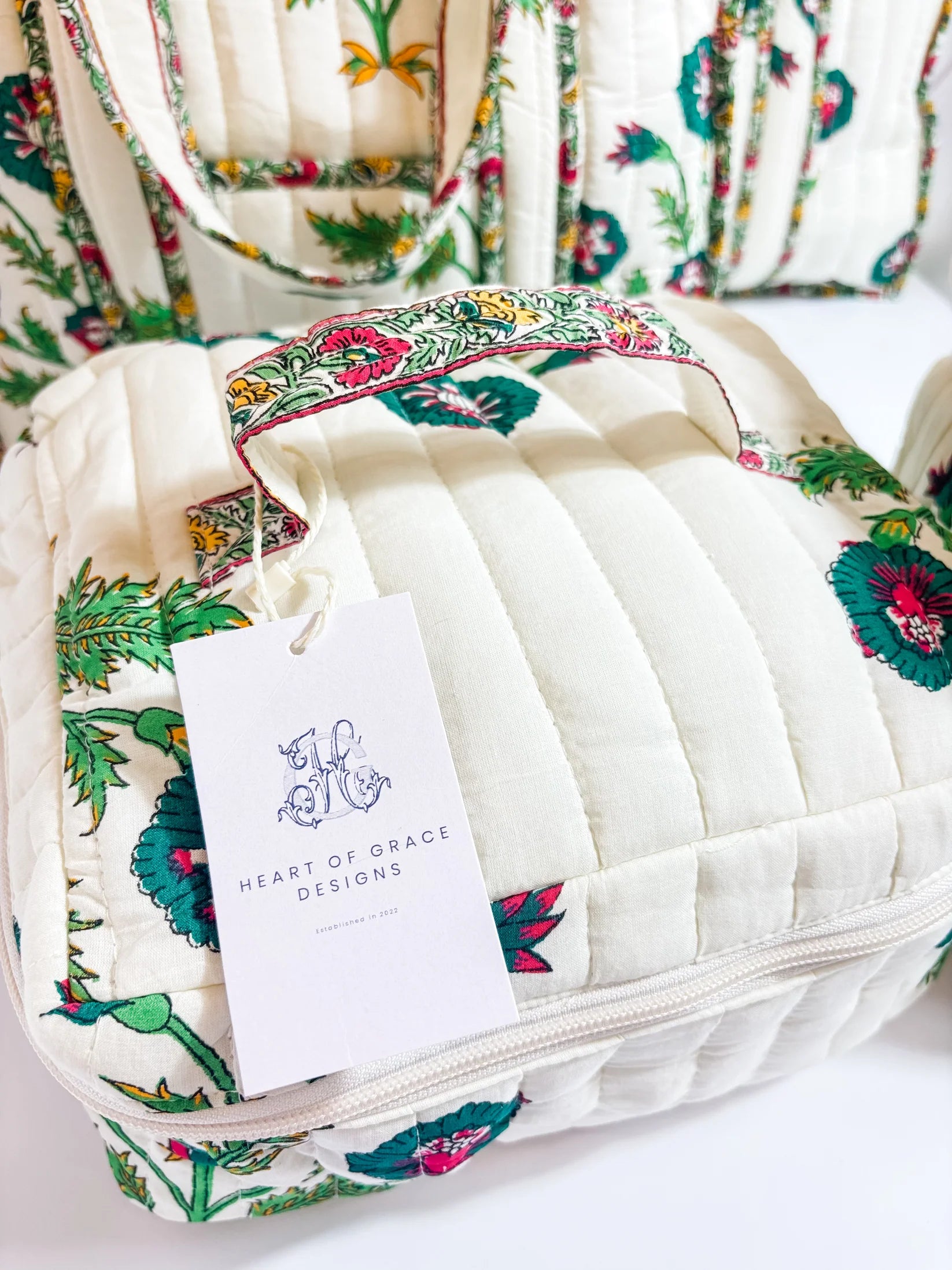 Camilla Luxe Quilted Cosmetic Bag Set