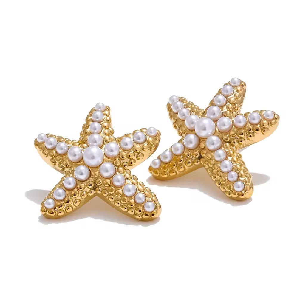 Starfish Pearl Studs
