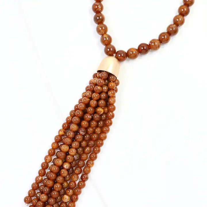 Mila Beaded Tassel Necklace