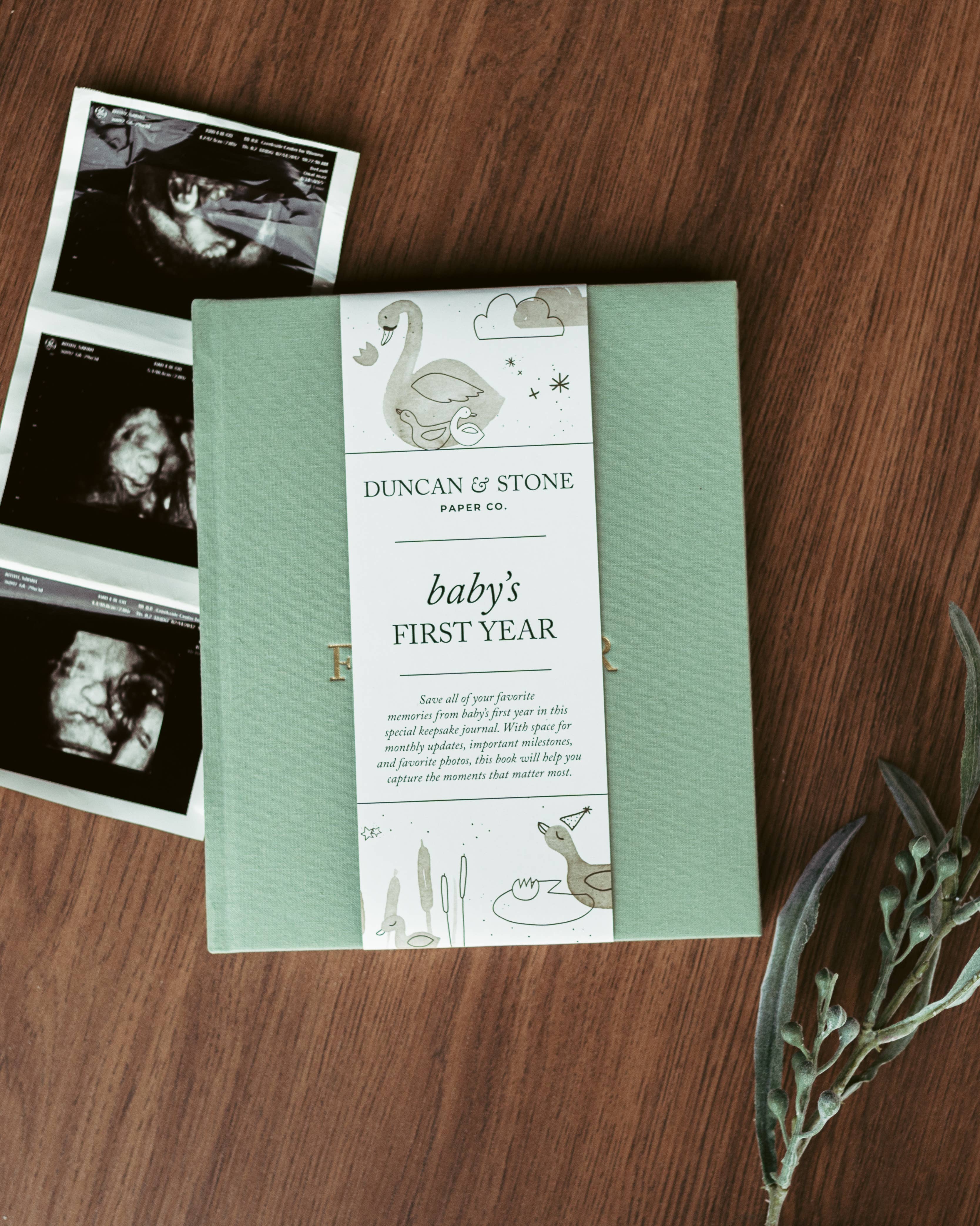 Duncan & Stone Paper Co. - Baby's First Year Memory Book & Photo Album | Mother's Day: Lilac