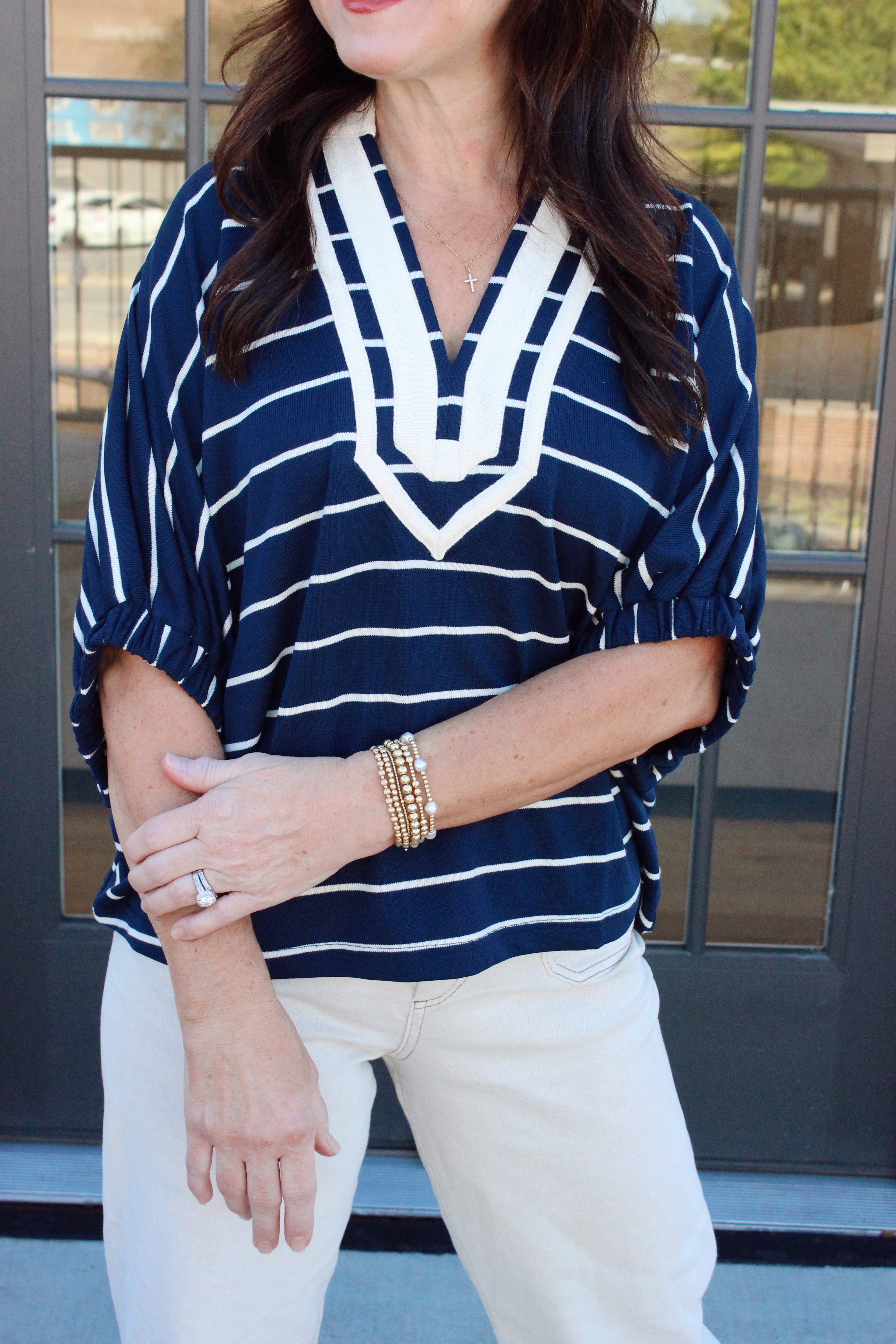 Fireside Stripe Split Neck