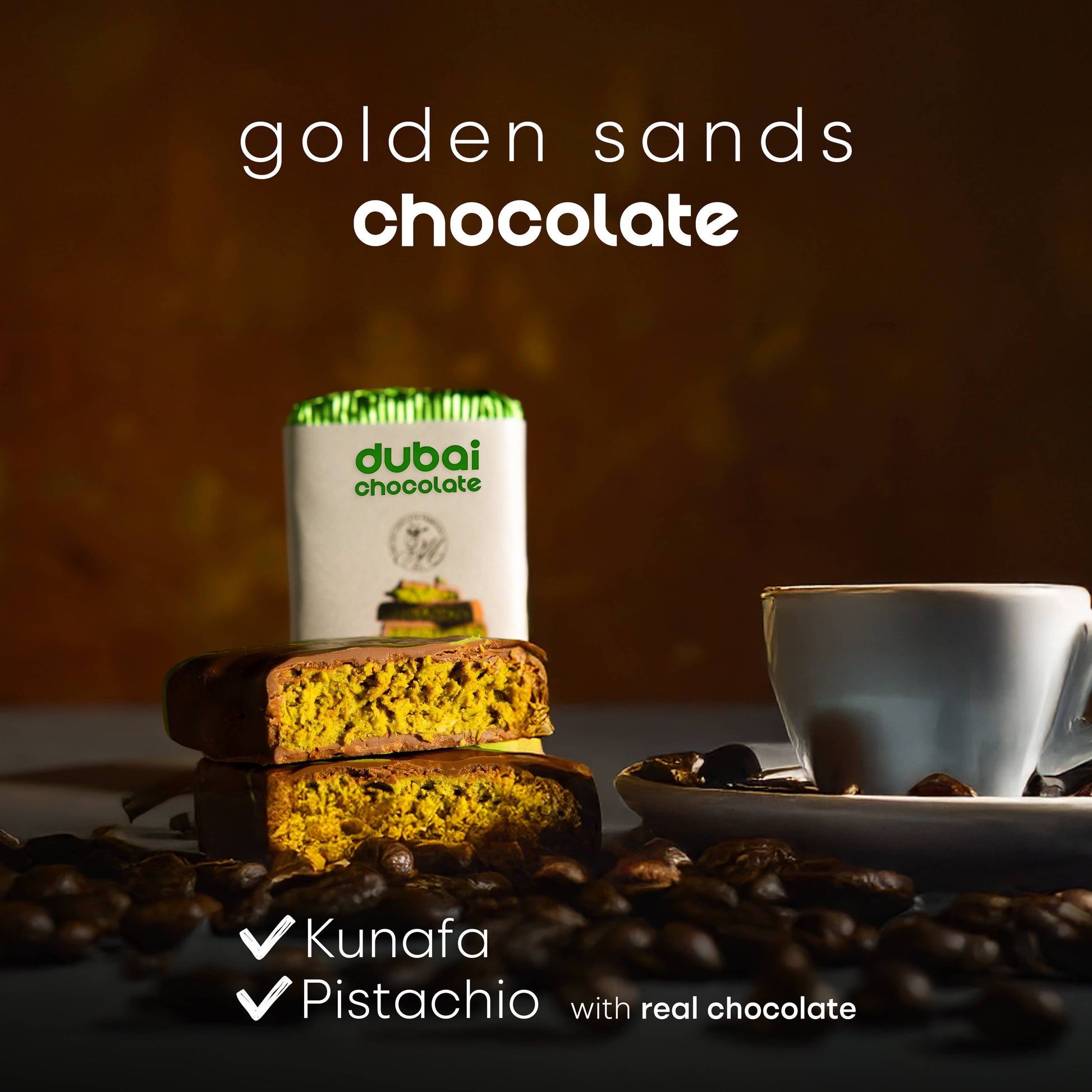Carian's Bistro Chocolates - Famous Dubai Chocolate Bar, Premium Pistachio