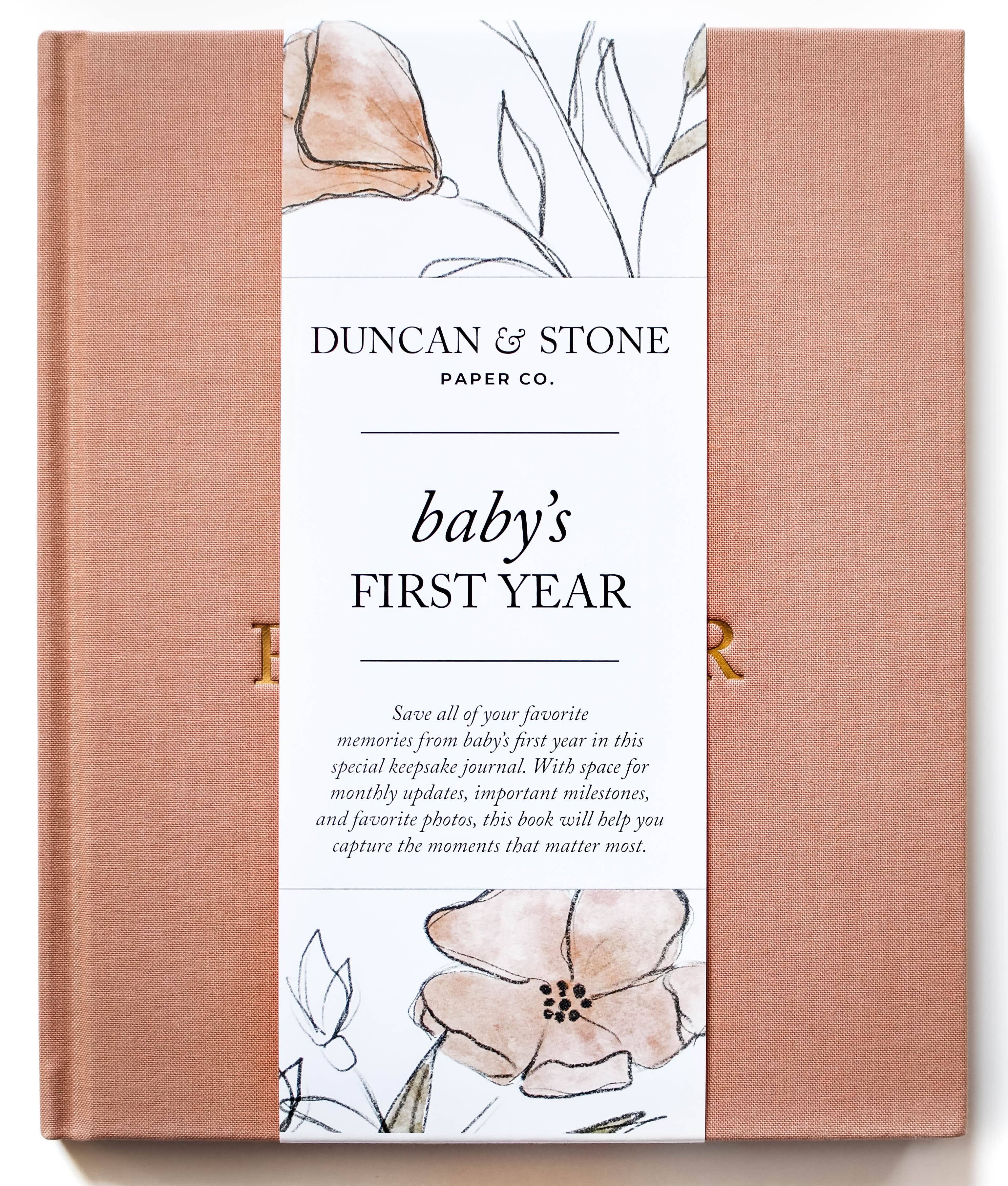 Duncan & Stone Paper Co. - Baby's First Year Memory Book & Photo Album | Mother's Day: Sky Blue