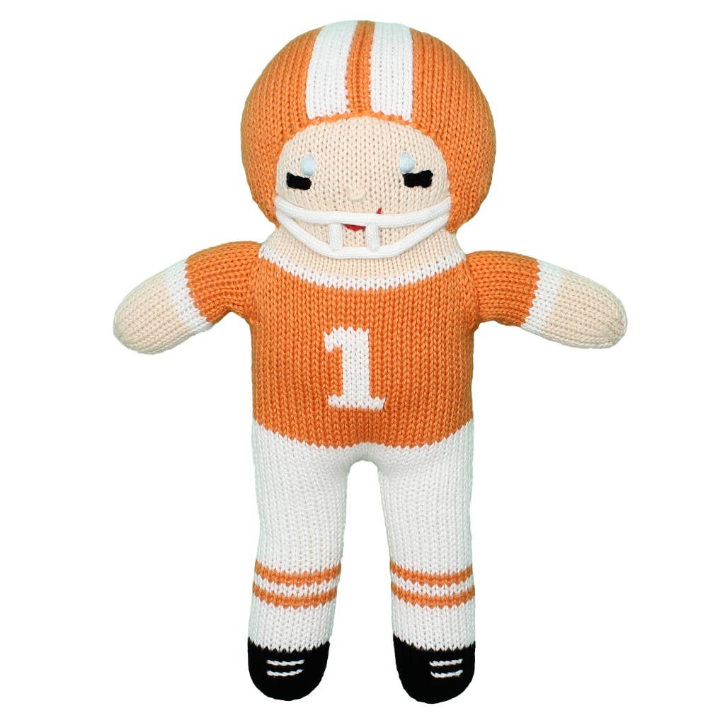 Petit Ami & Zubels - Football Player Knit Dolls: Red/White / 7" Rattle