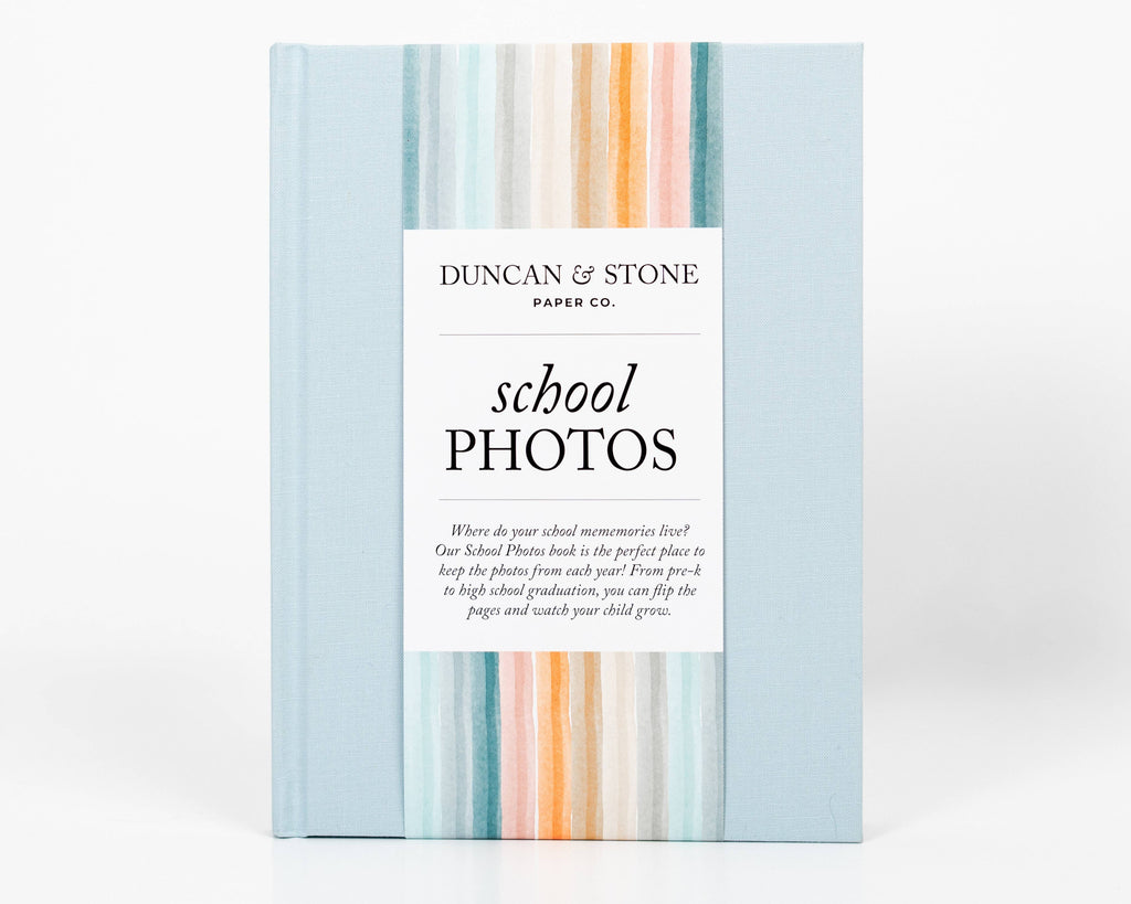 Duncan & Stone Paper Co. - School Memory Book | Durable School Photo Book: Blue