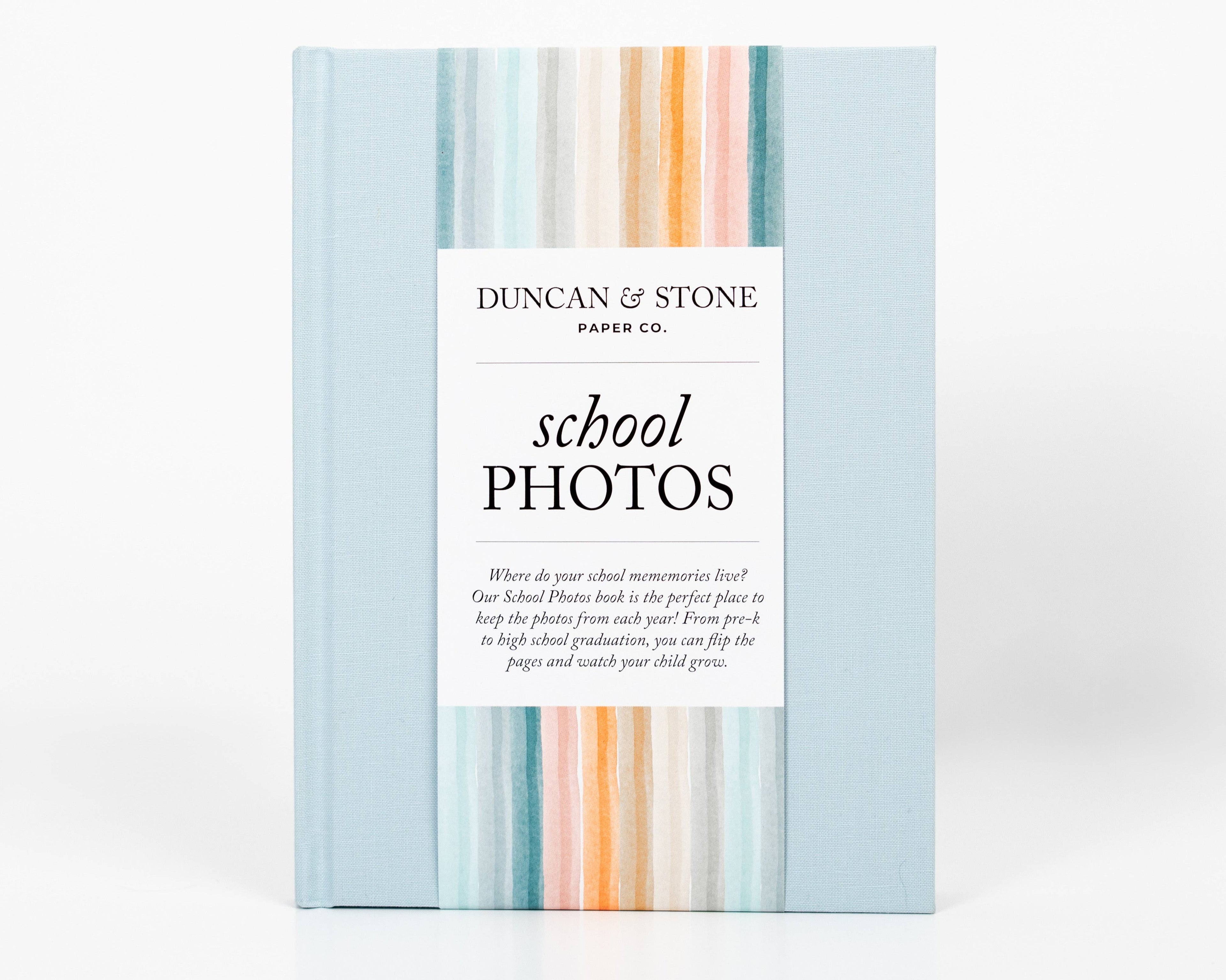 Duncan & Stone Paper Co. - School Memory Book | Durable School Photo Book: Blue