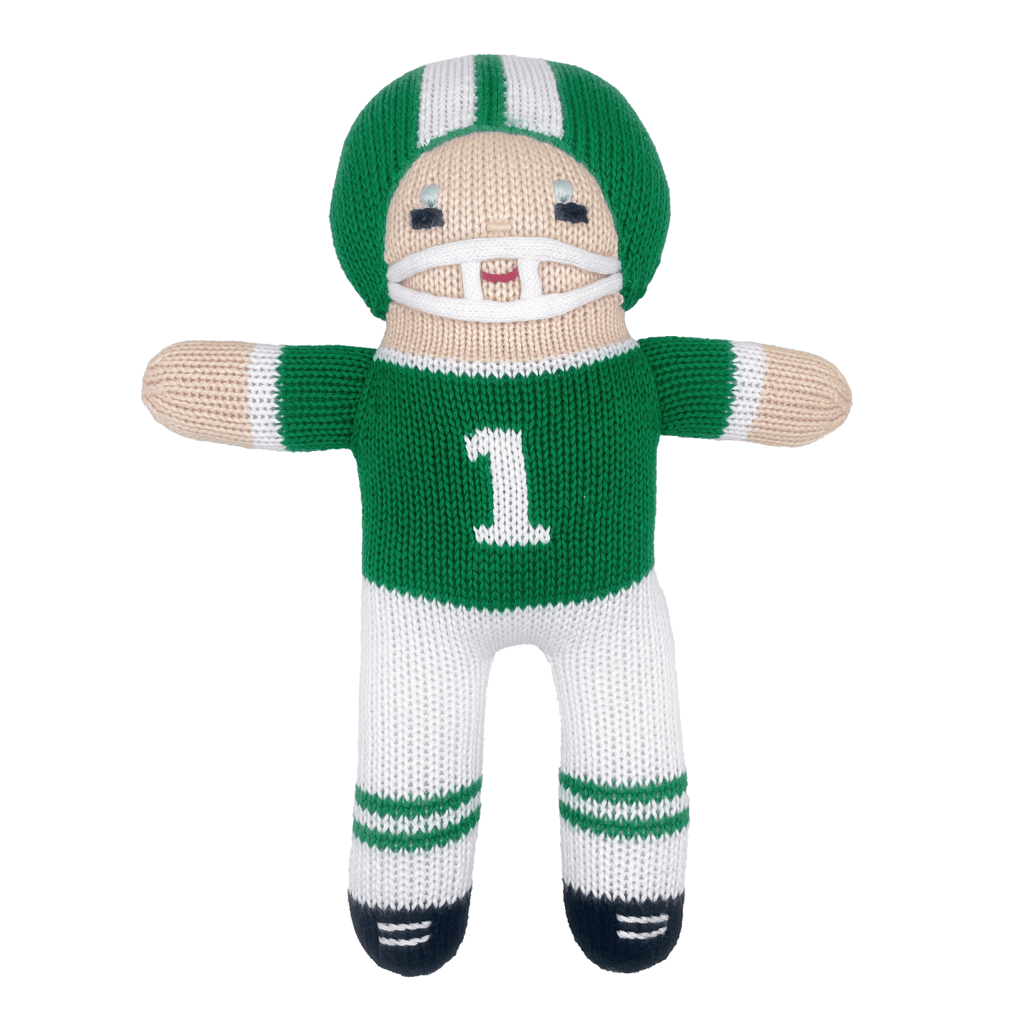 Petit Ami & Zubels - Football Player Knit Dolls: Red/White / 7" Rattle