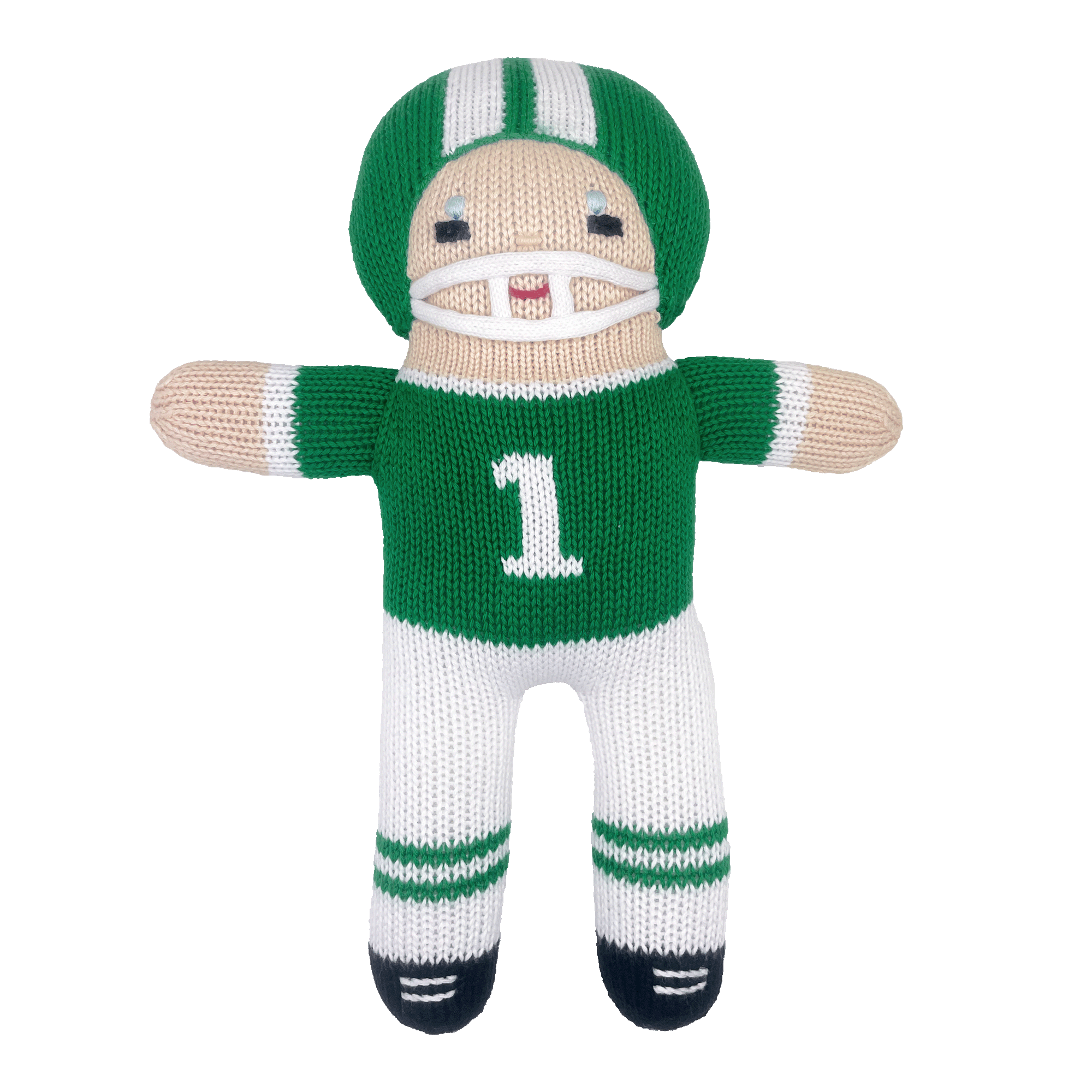 Petit Ami & Zubels - Football Player Knit Dolls: Red/White / 7" Rattle