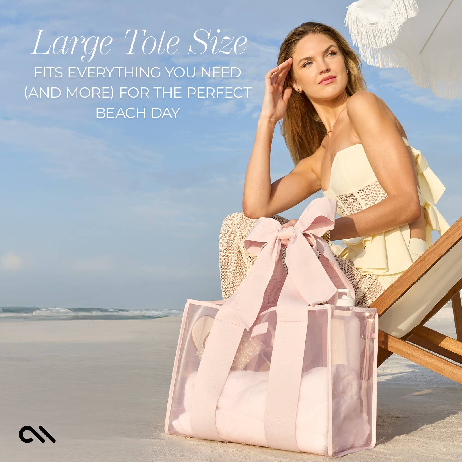 Case-Mate - Special Edition Bow Beach Tote With Phone Pouch: Ballet Pink