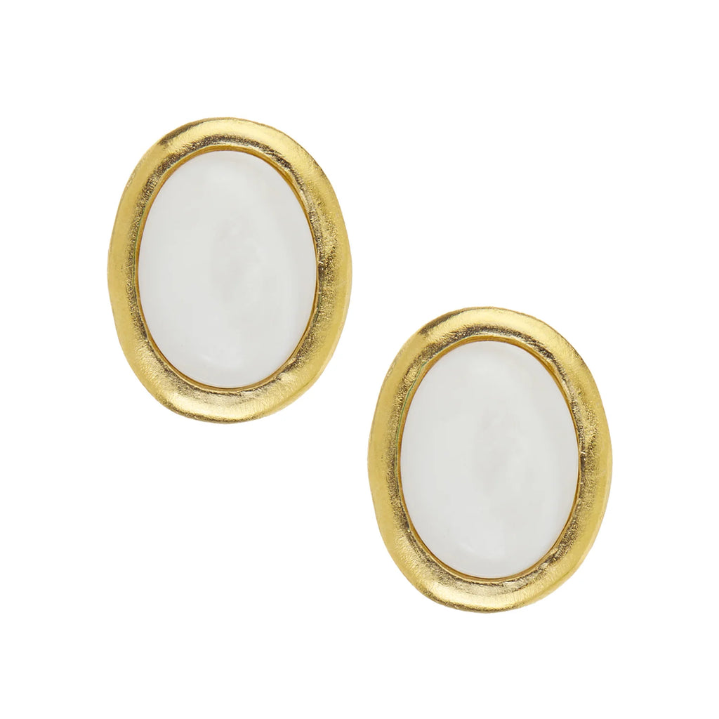 Susan Shaw - Gold Oval Earrings