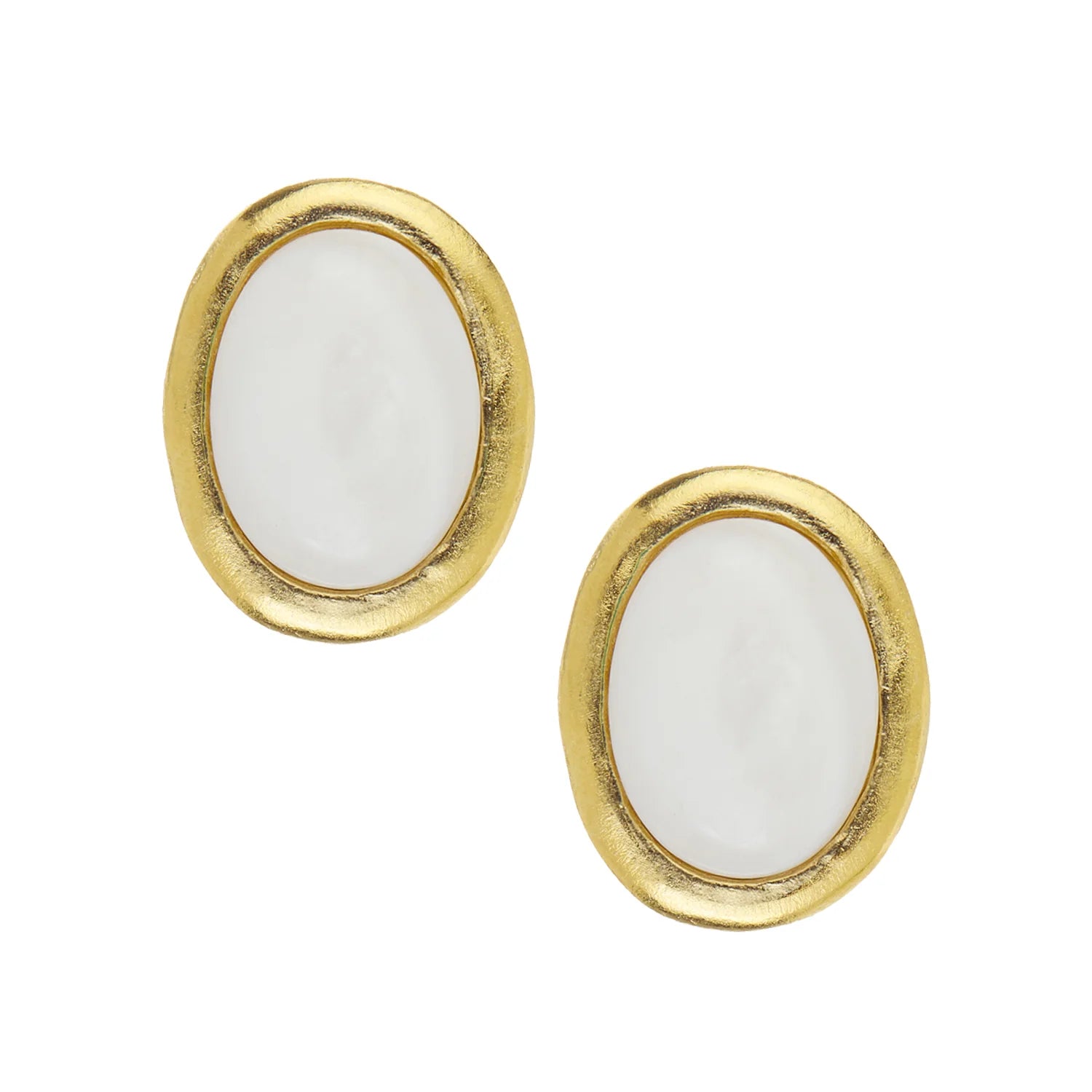 Susan Shaw - Gold Oval Earrings