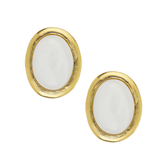Susan Shaw - Gold Oval Earrings