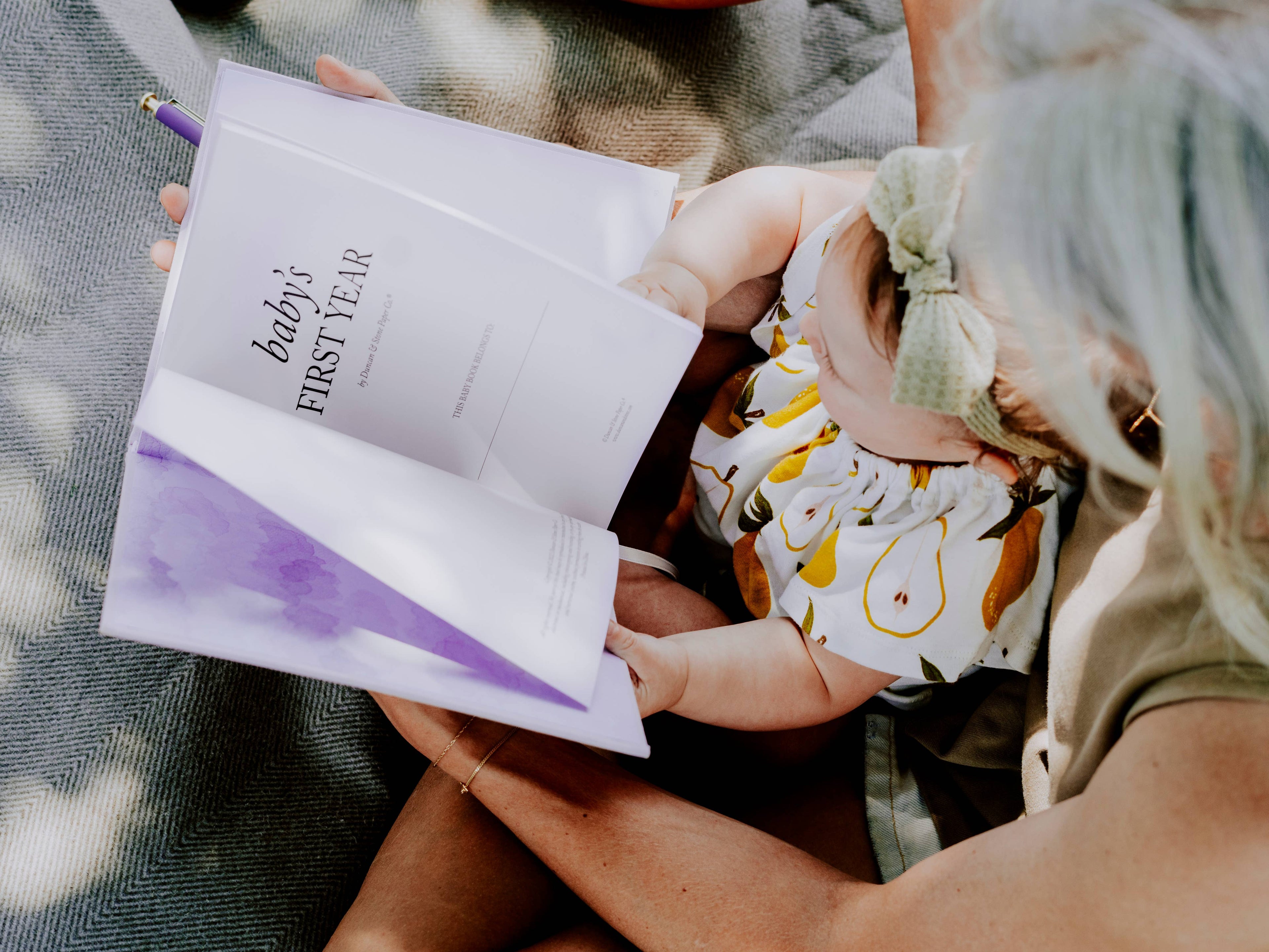 Duncan & Stone Paper Co. - Baby's First Year Memory Book & Photo Album | Mother's Day: Lilac