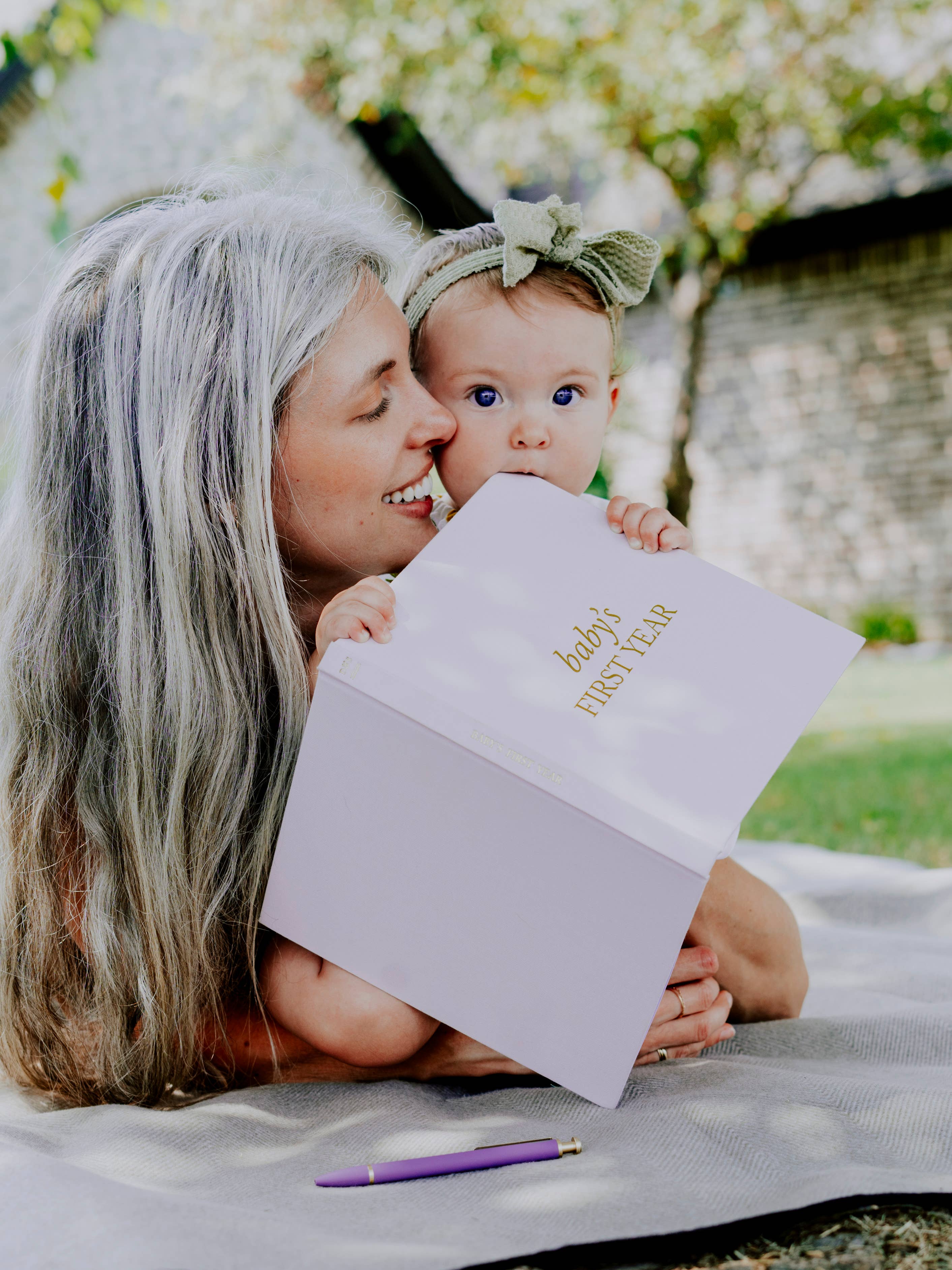Duncan & Stone Paper Co. - Baby's First Year Memory Book & Photo Album | Mother's Day: Sky Blue