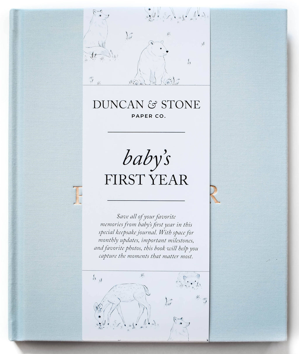 Duncan & Stone Paper Co. - Baby's First Year Memory Book & Photo Album | Mother's Day: Lilac