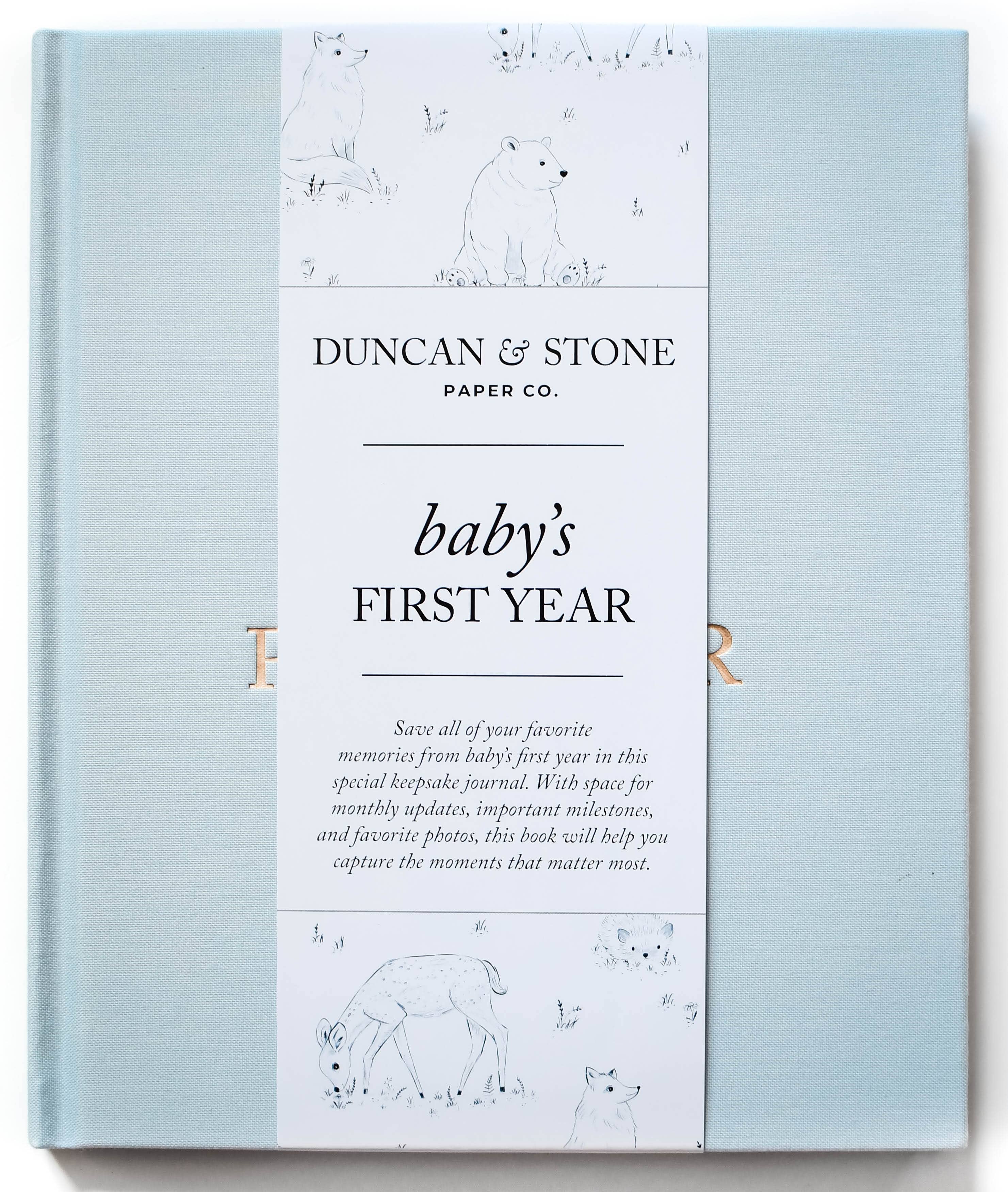 Duncan & Stone Paper Co. - Baby's First Year Memory Book & Photo Album | Mother's Day: Lilac
