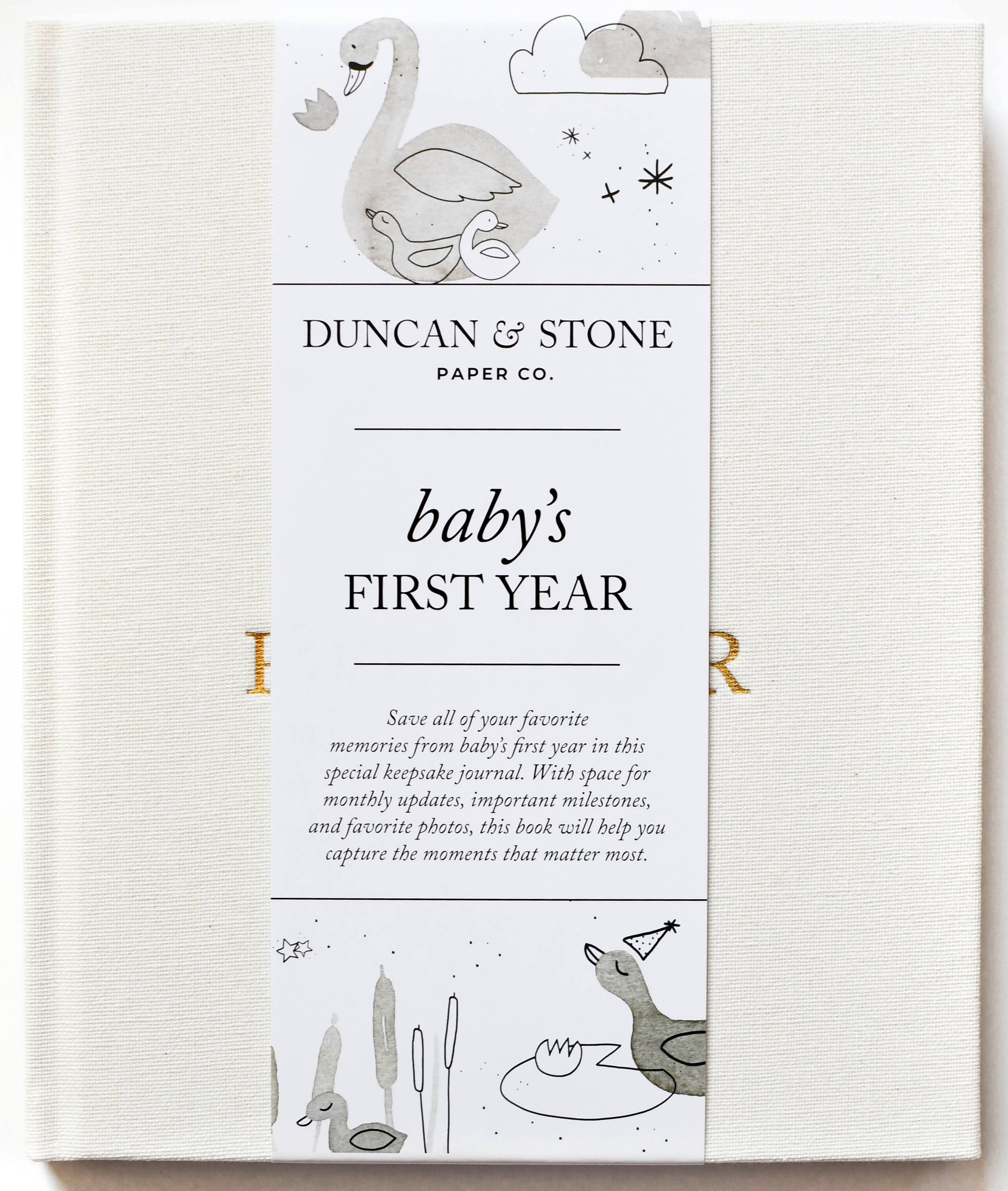 Duncan & Stone Paper Co. - Baby's First Year Memory Book & Photo Album | Mother's Day: Sky Blue