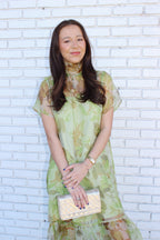 Willow Whisp Mesh Neck Tie Maxi Dress