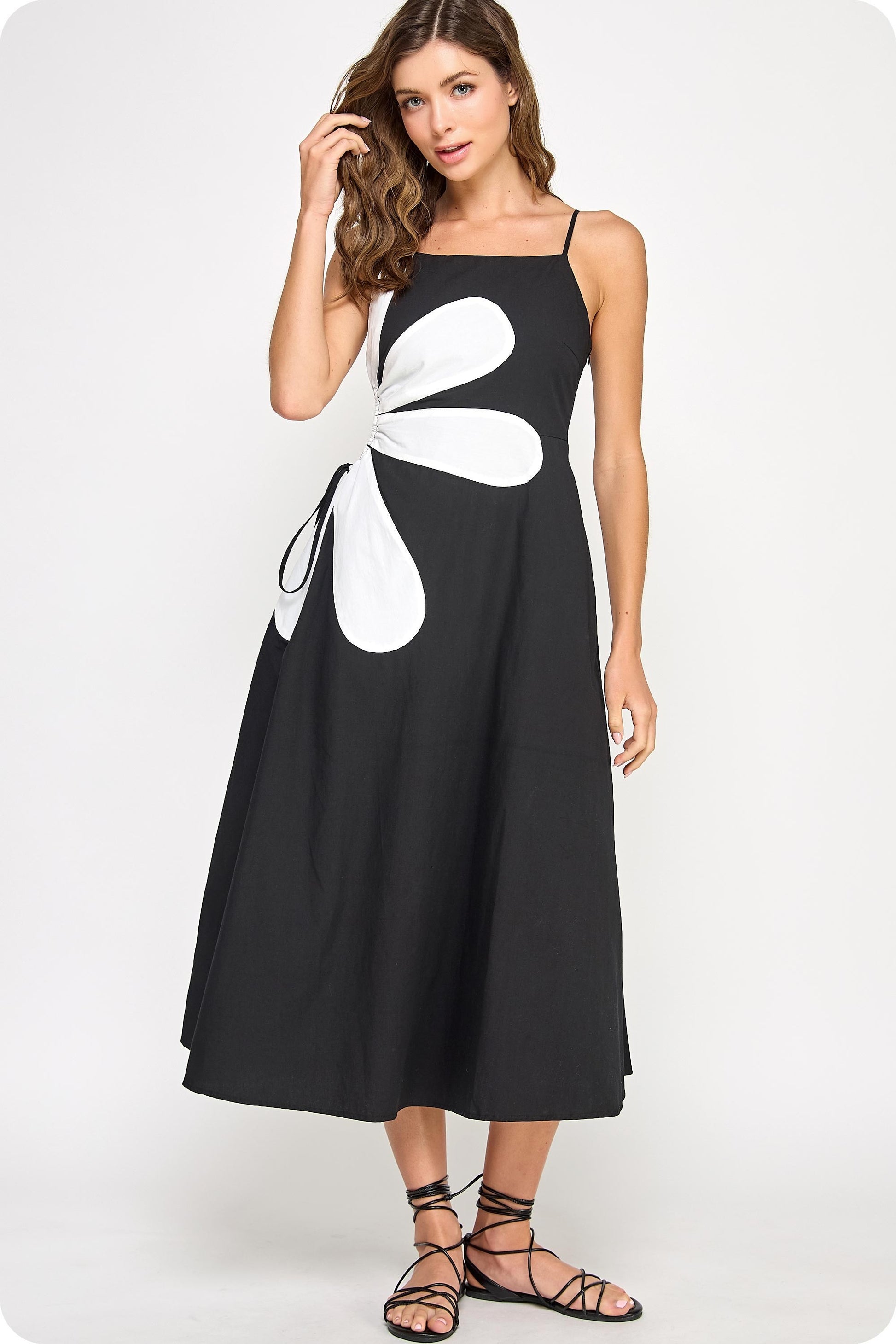 Flower Cut-out- Long Dress