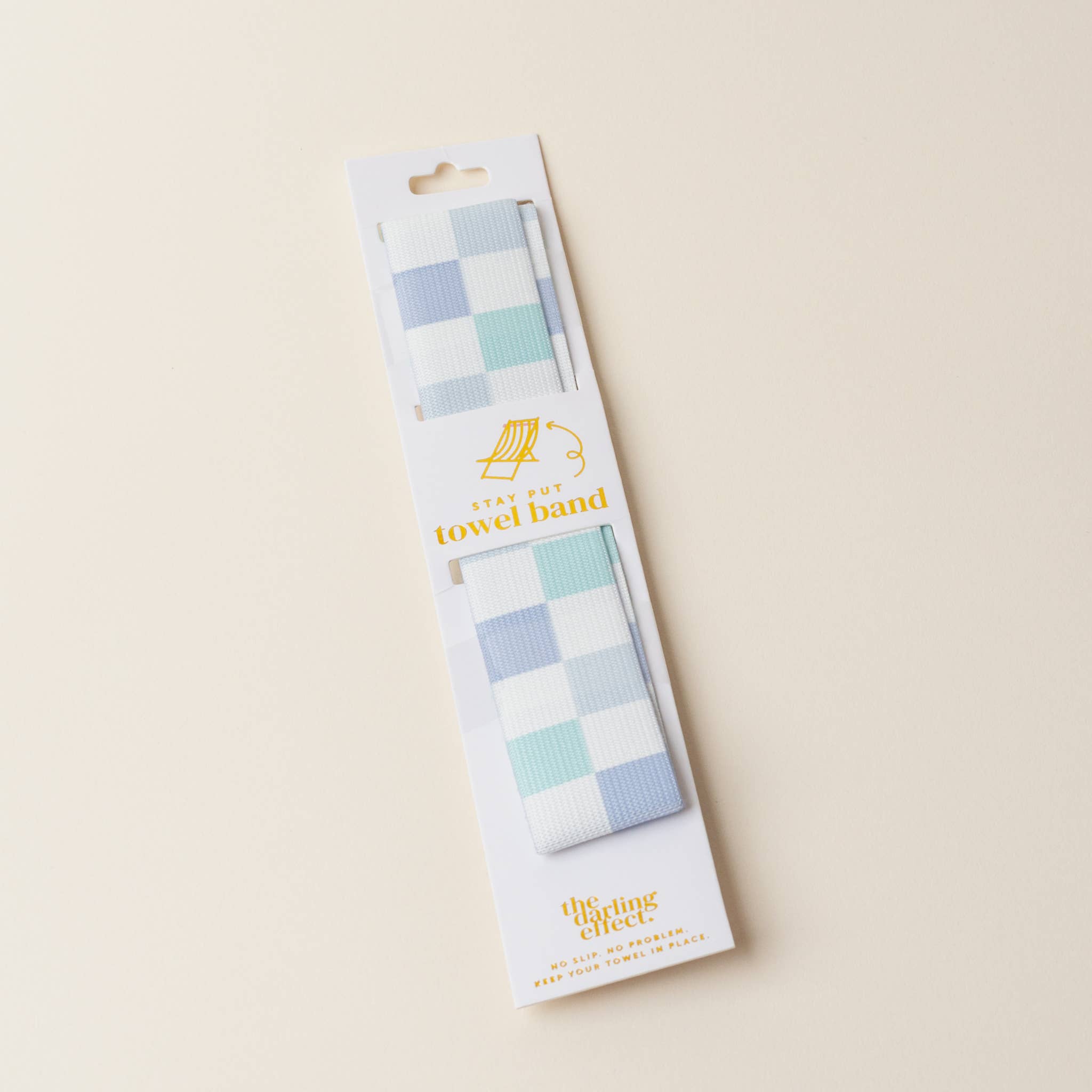 The Darling Effect - Stay-Put Towel Band-Check Blue