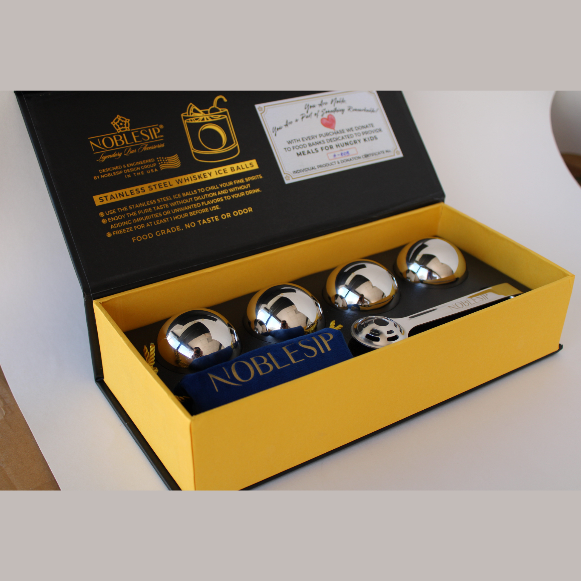 NOBLESIP - Whiskey INNOVATIVE Chilling Ice Balls Set, Father's Day gift