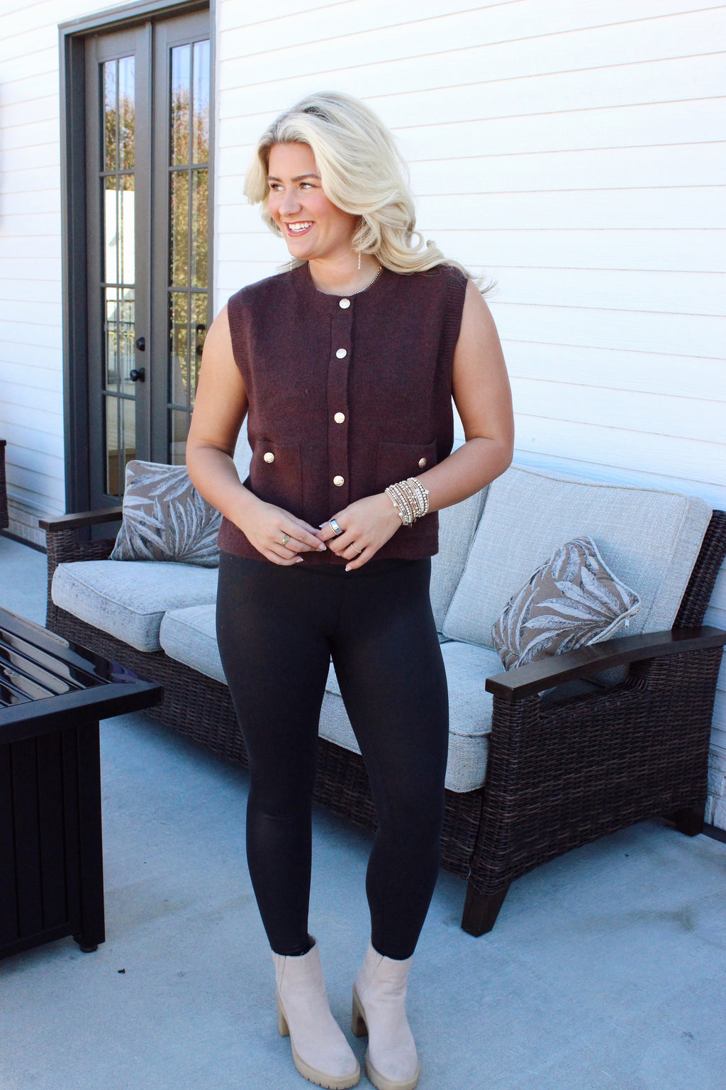 Birch & Wool Button Vest