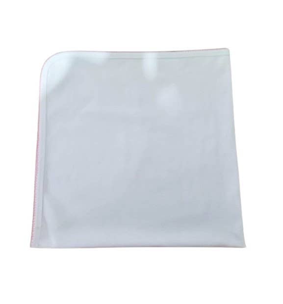 Zsa Zsa & LoLLi - Receiving Blanket (Picot Trim) Baby Gift, Embroidery, Mono: Pink