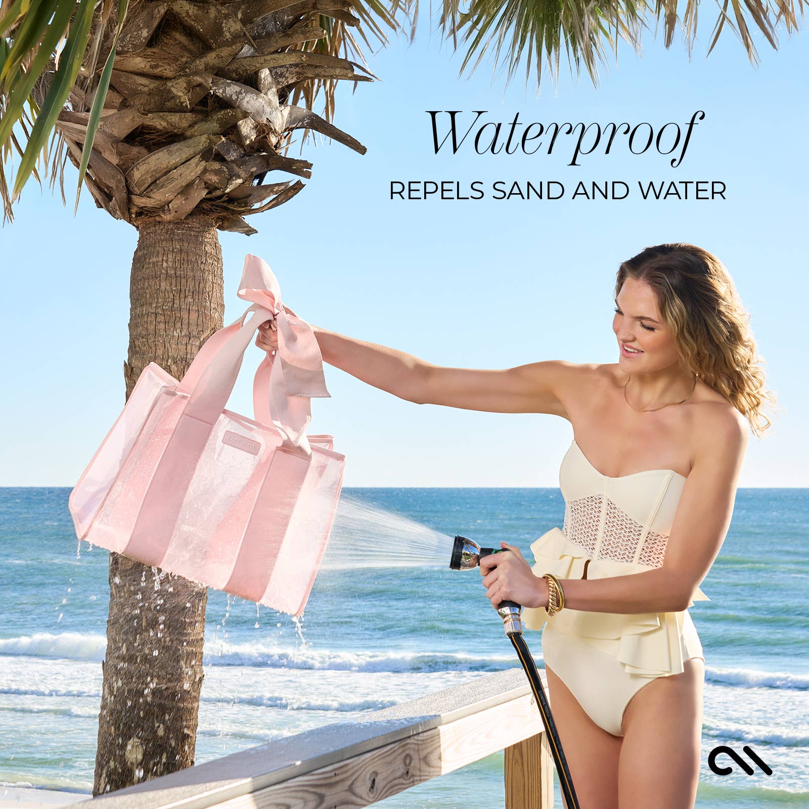 Case-Mate - Special Edition Bow Beach Tote With Phone Pouch: Ballet Pink