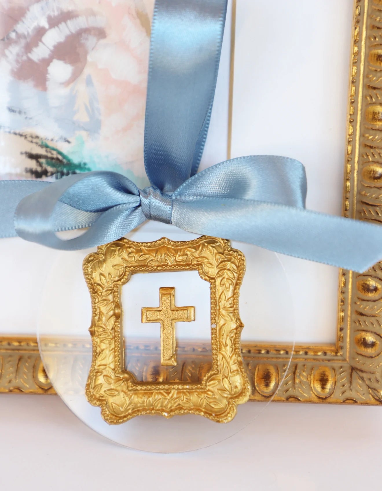 Designs by Grae - Framed Cross Intaglio Ornament