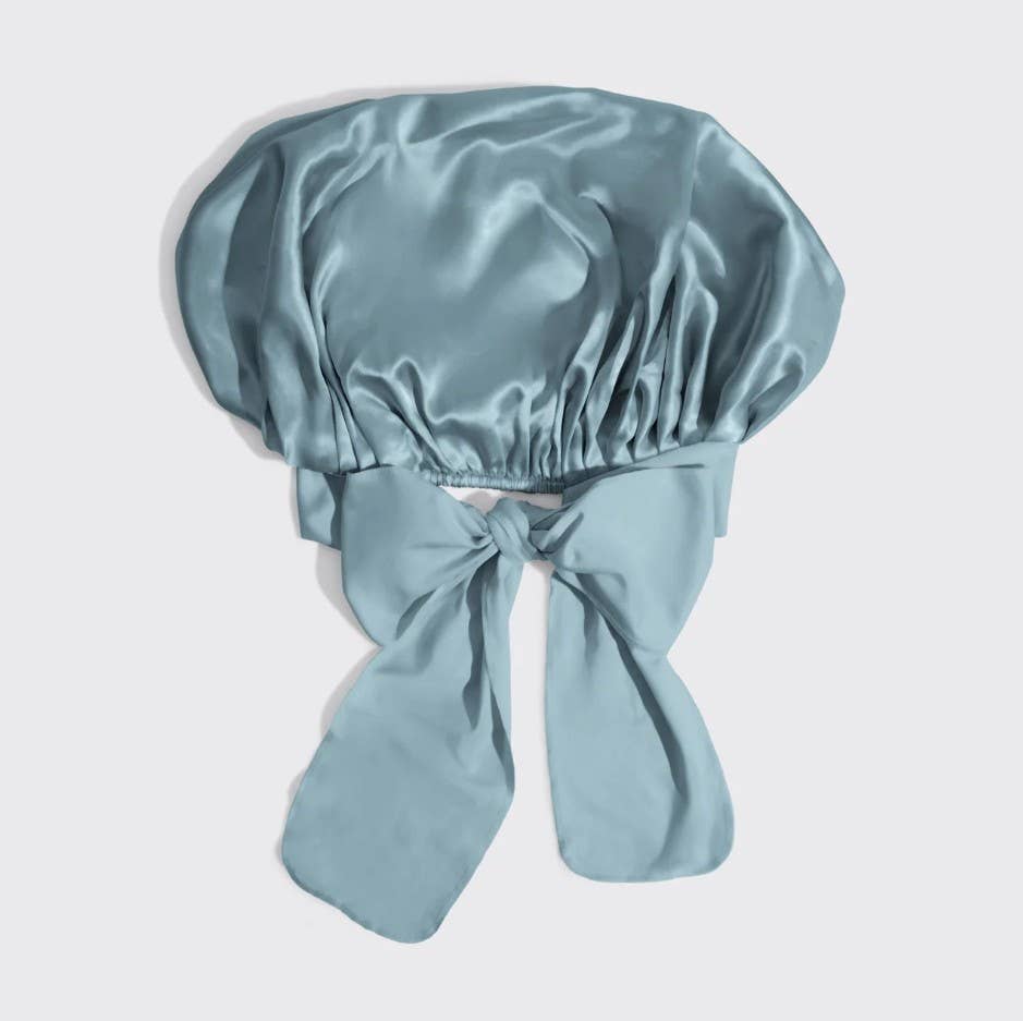 KITSCH - Adjustable Oversized Satin Bonnet- Haze Blue