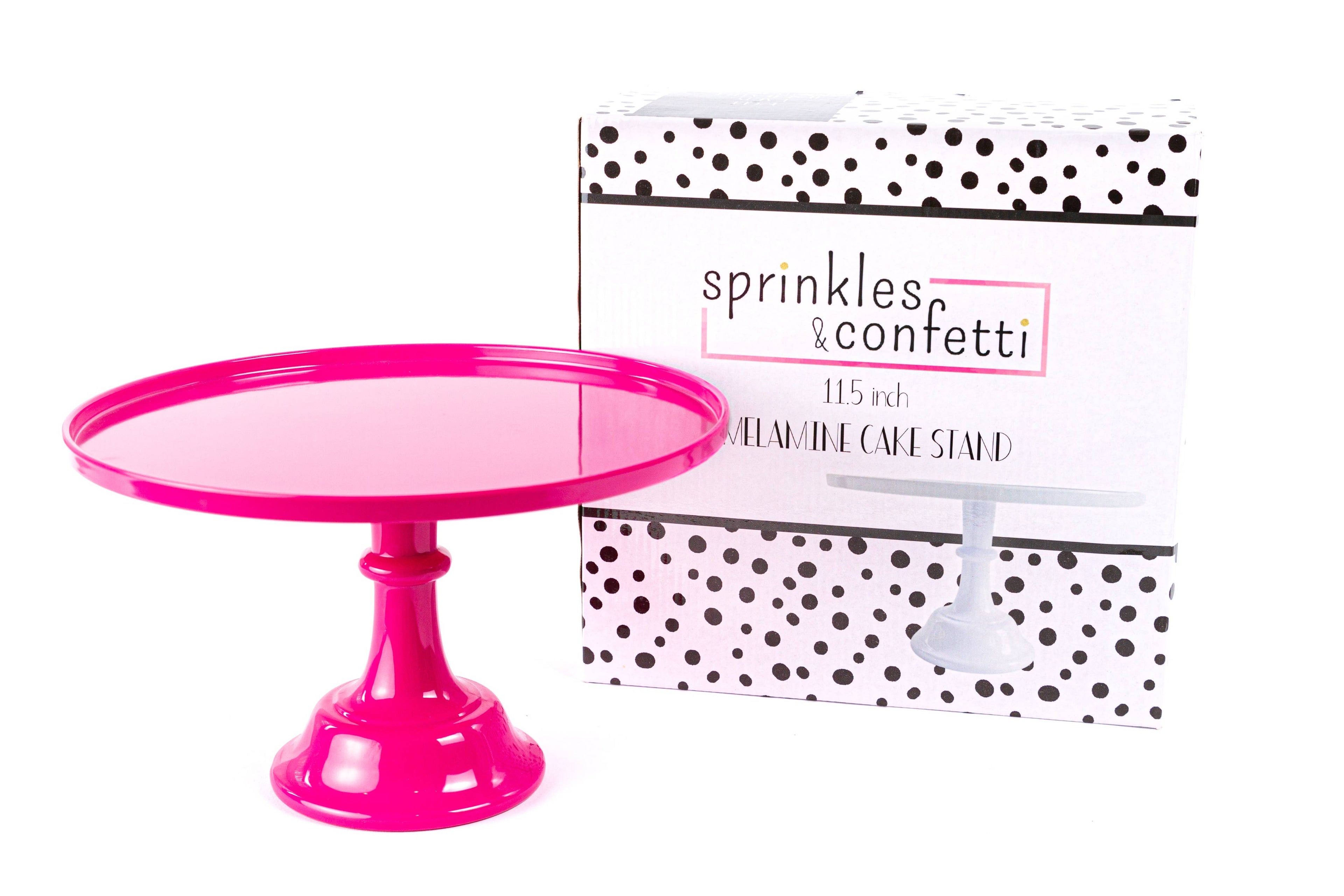 Sprinkles & Confetti Party Supplies - Hot Pink Melamine Cake Stand | Cupcake Stand