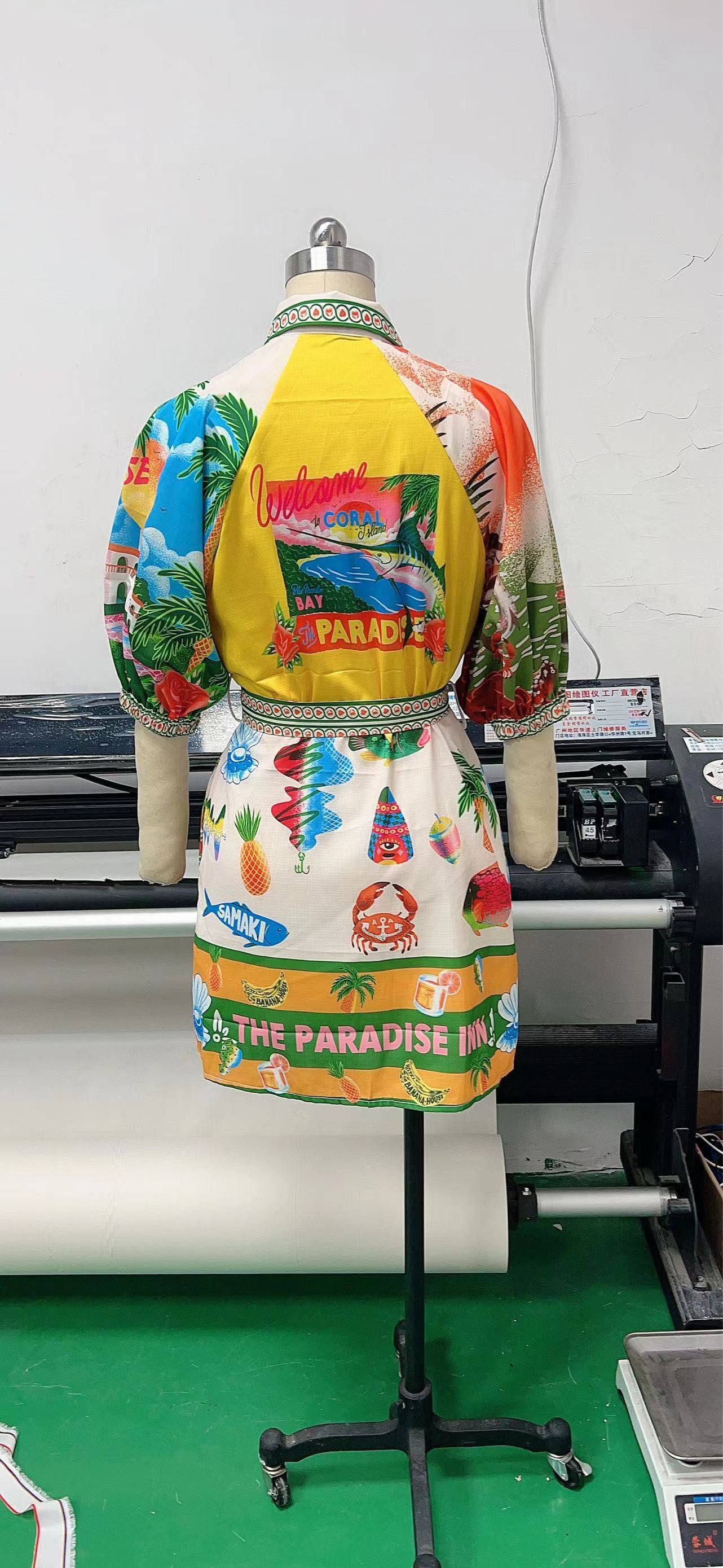 Lily Clothing - PRINTED SHIRT CARDIGAN DRESS