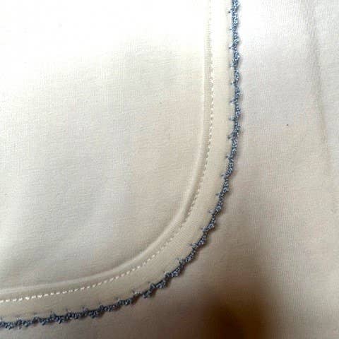 Zsa Zsa & LoLLi - Receiving Blanket (Picot Trim) Baby Gift, Embroidery, Mono: Blue