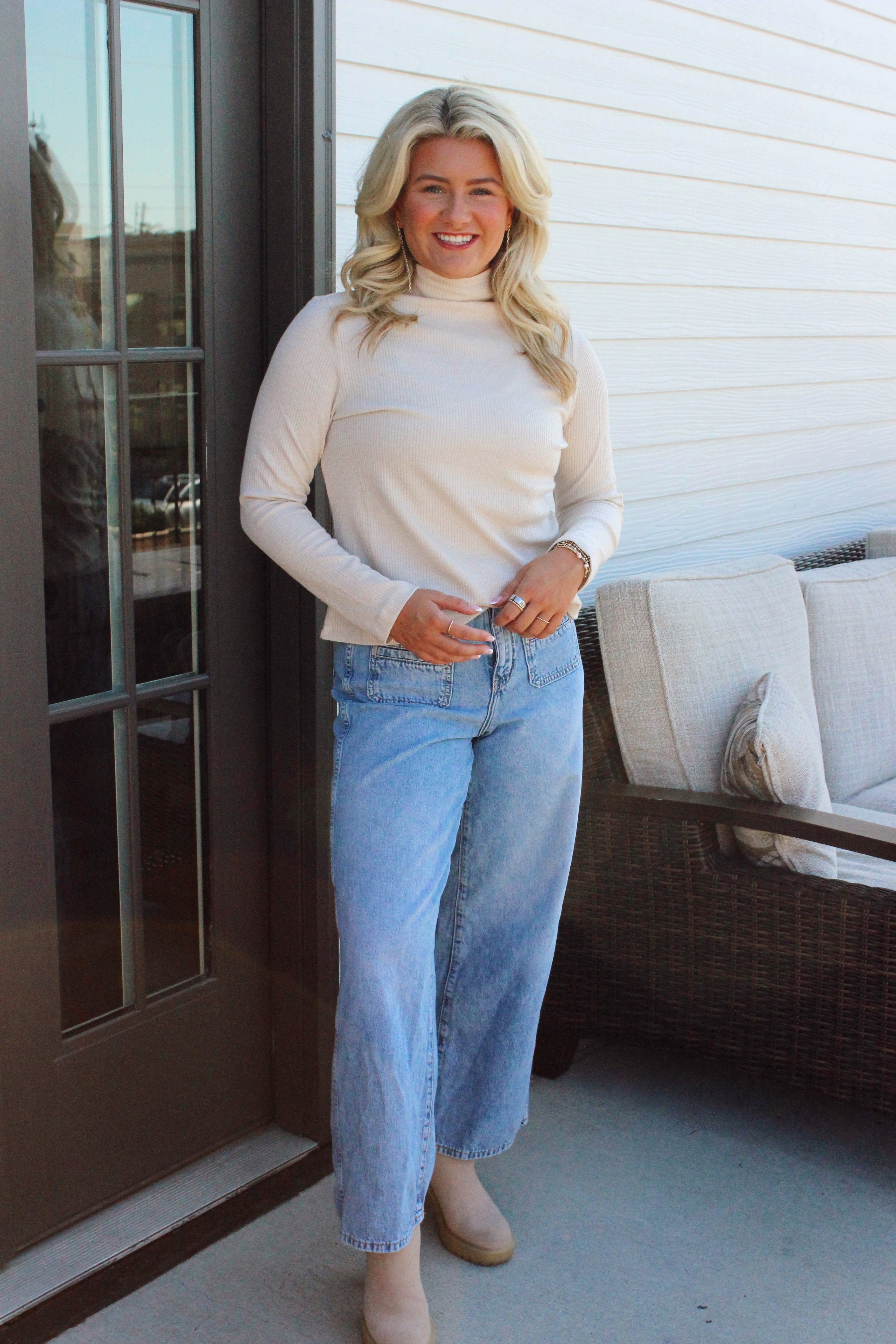 Campfire Turtleneck Ribbed Top