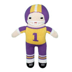 Petit Ami & Zubels - Football Player Knit Dolls: Red/White / 7" Rattle