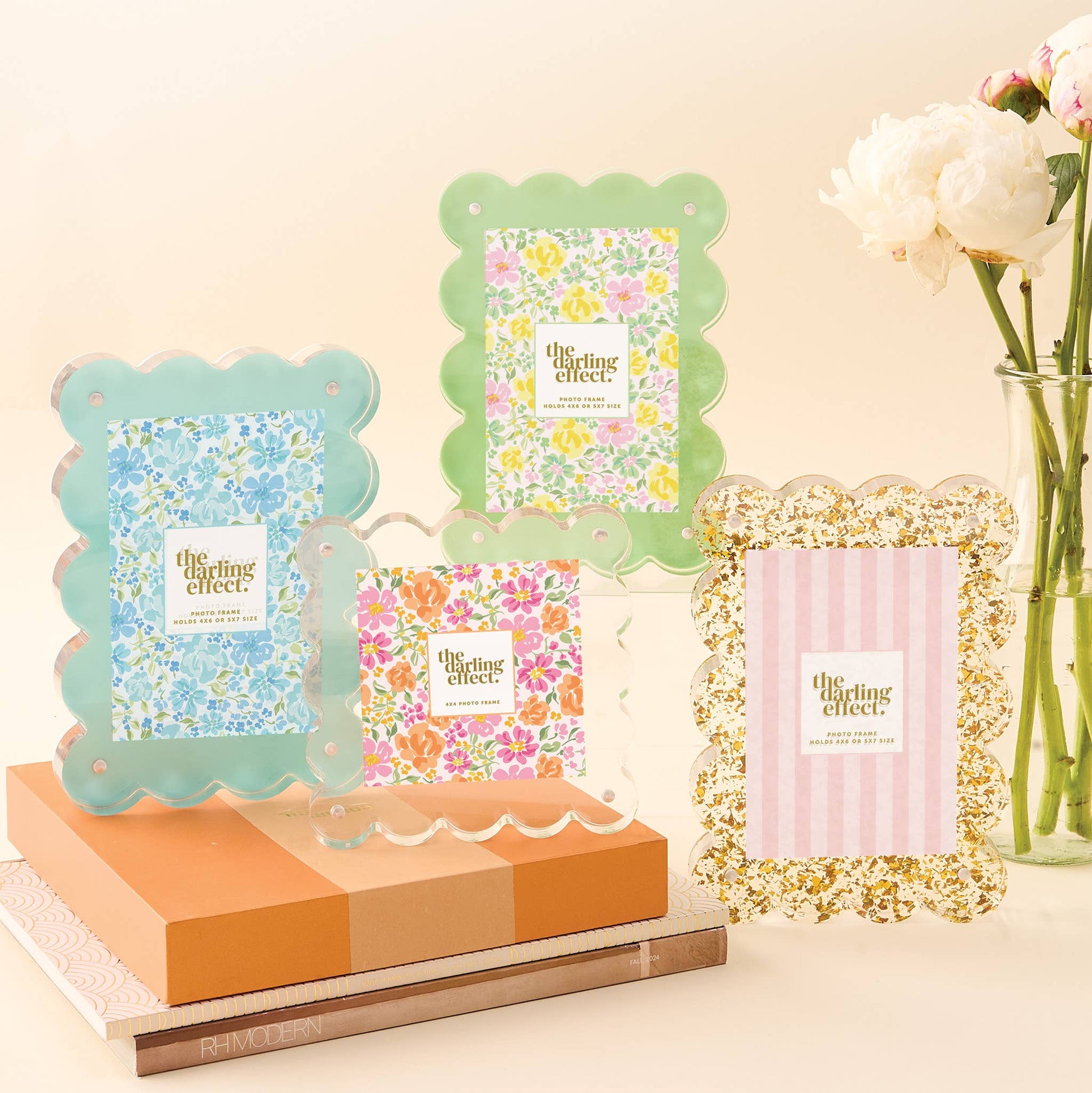 The Darling Effect - Square Scalloped Acrylic Frame-Clear