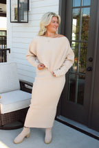 Chestnut Knit Midi Skirt Set