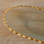 The Royal Standard - Seward Oval Serving Tray   Clear/Gold   14.75x7.25