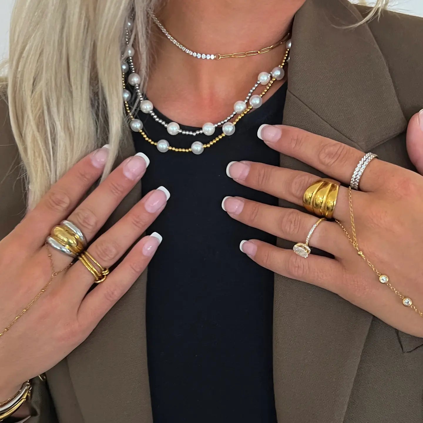 Chan Sutt Pearls - Gold Pearl Beaded Necklace