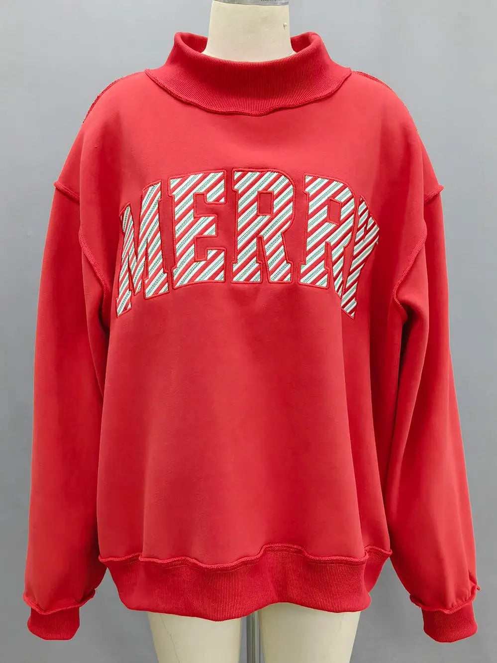 Merry Mockneck Candy Cane Twist Sweatshirt