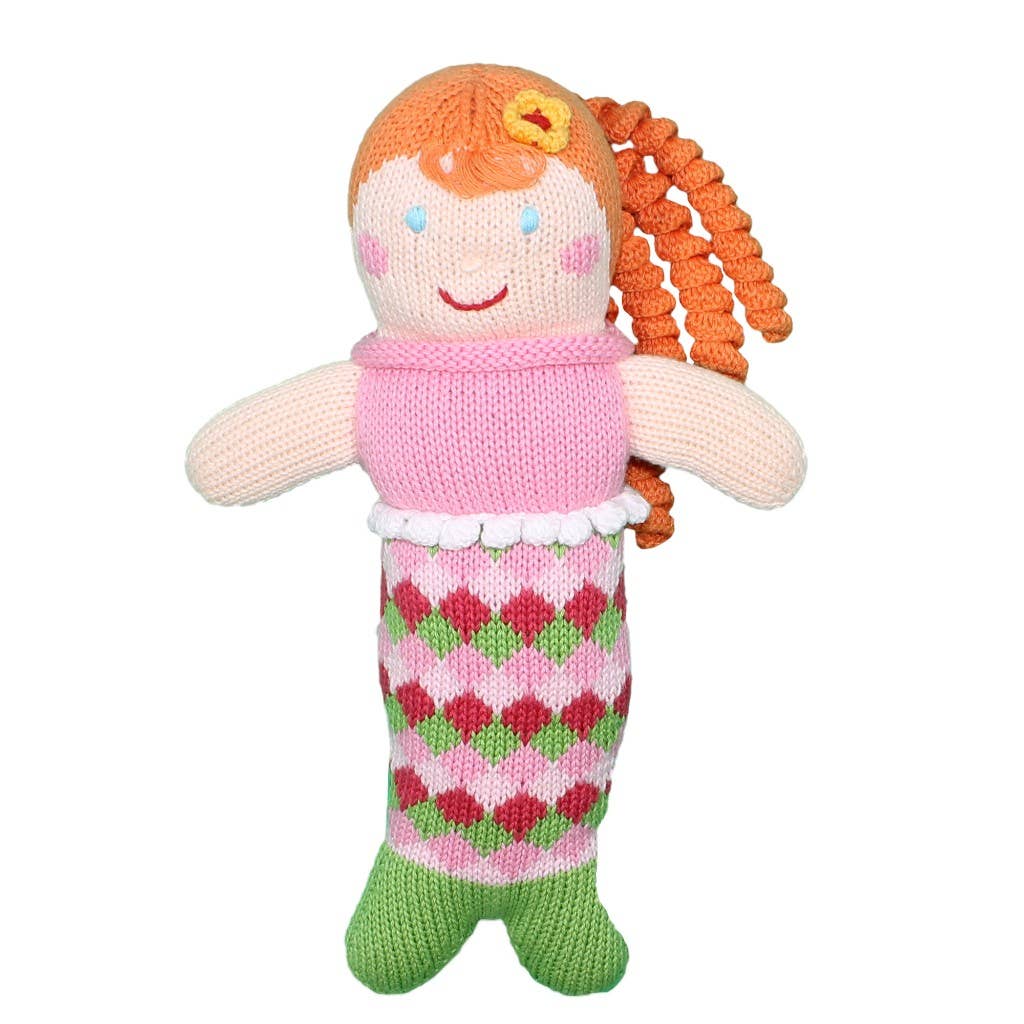 Petit Ami & Zubels - Penny the Mermaid Knit Doll: 7" Rattle