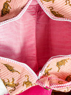 Heart of Grace - Dainty Pink Tiger | Large Scalloped Quilted Duffle Bag