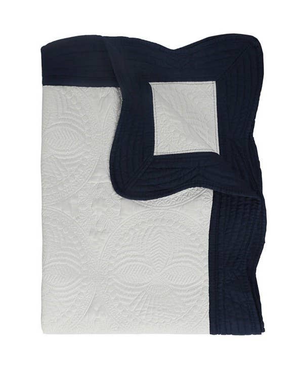 Zsa Zsa & LoLLi Monogram Blanks - Heirloom Quilt - Baby Quilt Blanket Swaddle Monogram: White