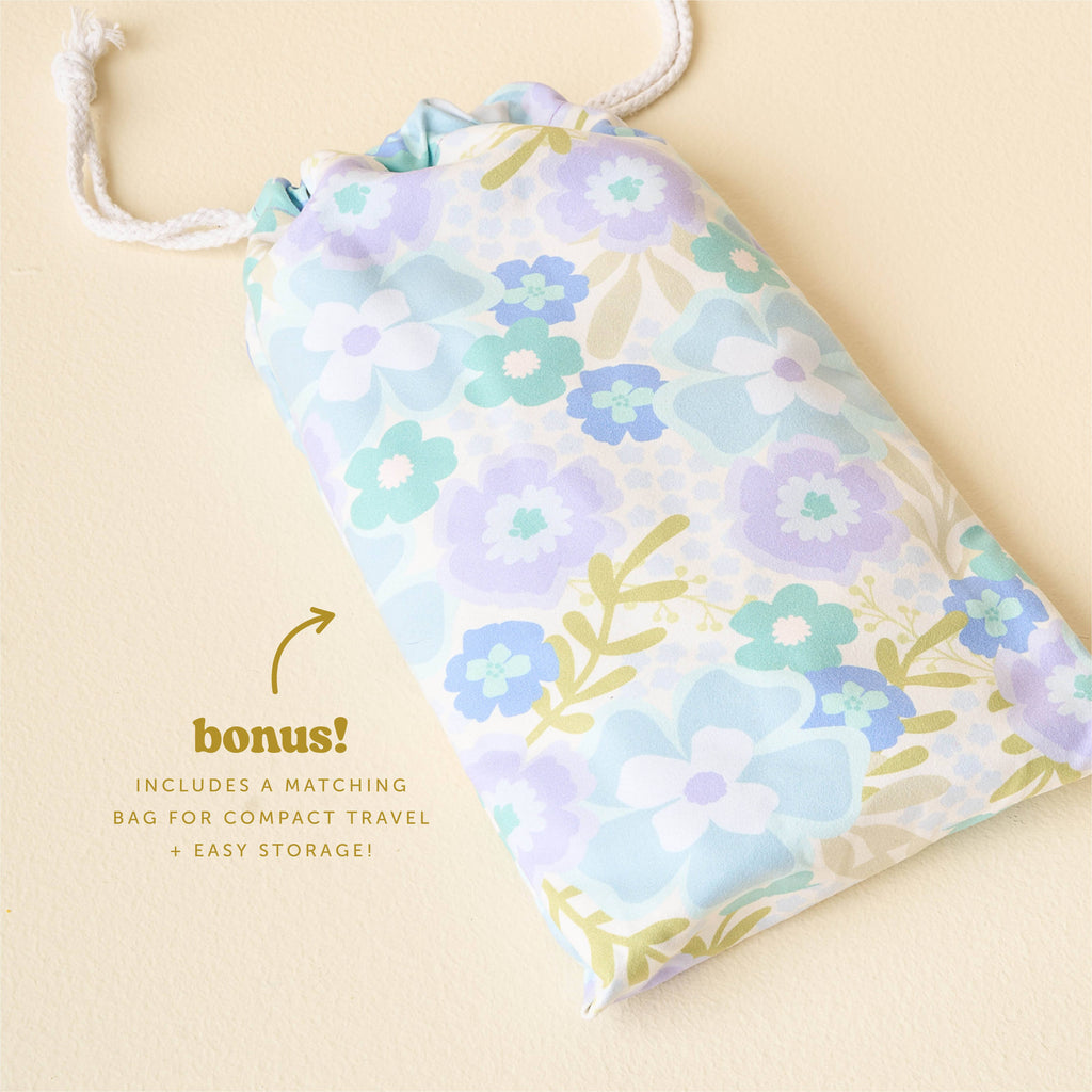 The Darling Effect - XL Quick-Dry Beach Towel-Beyond Blooms Blue Green